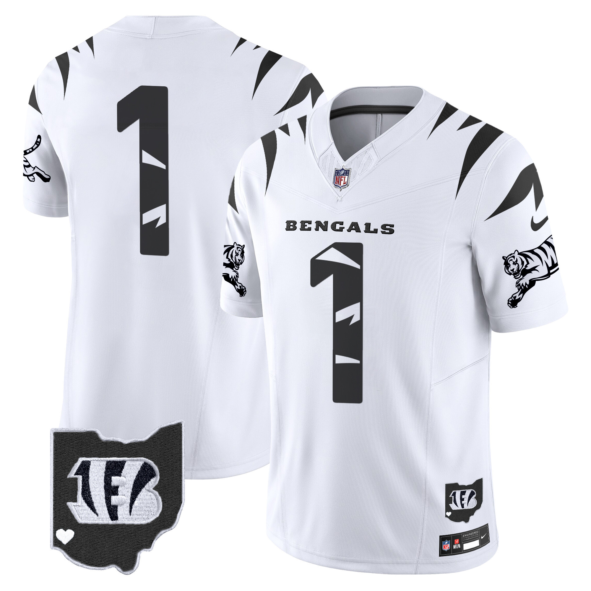 #1 Team Men's Cincinnati Bengals Special Vapor Limited White Limited Jersey - All Stitched