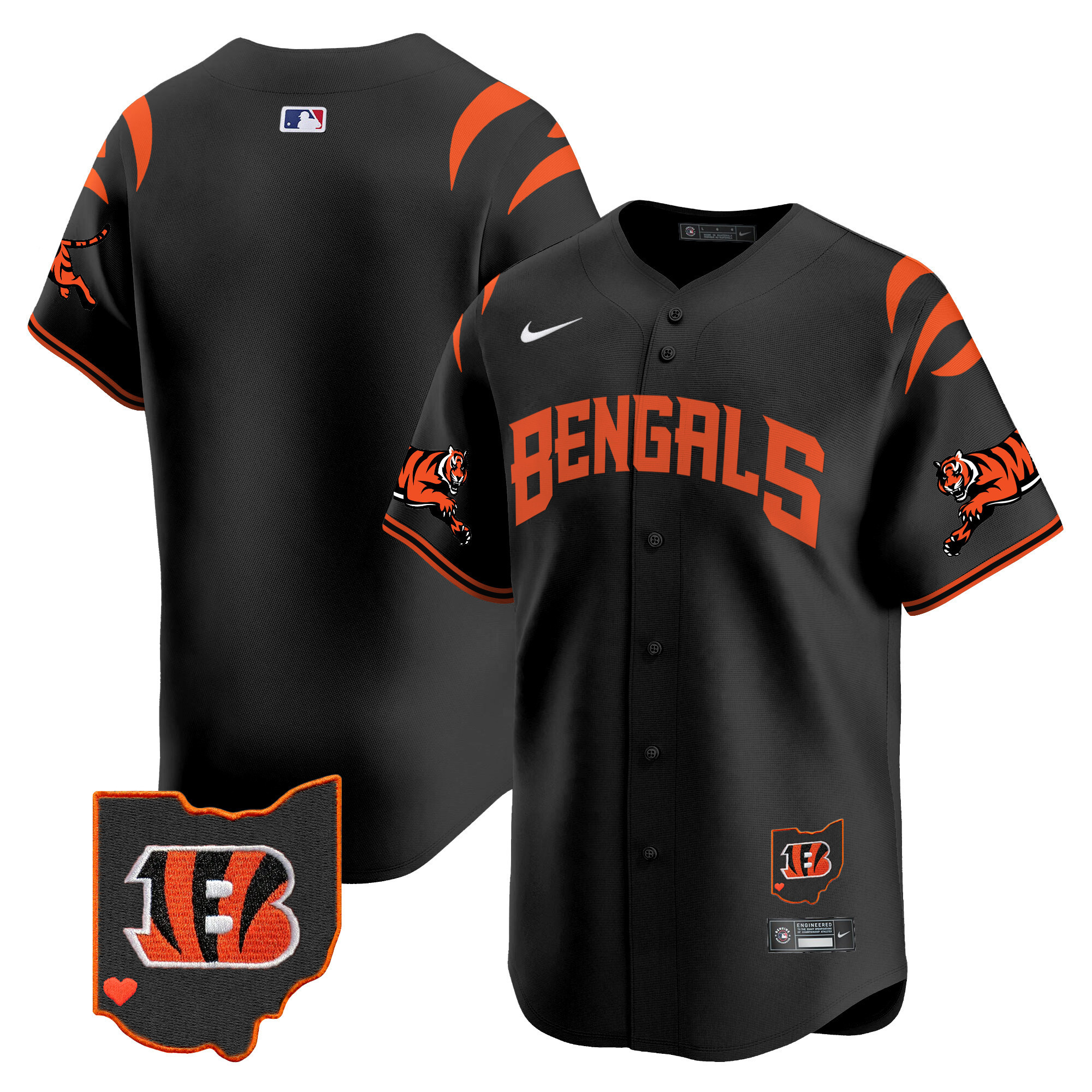 #1 Team Men's Cincinnati Bengals Vapor Premier Limited Black Jersey - All Stitched