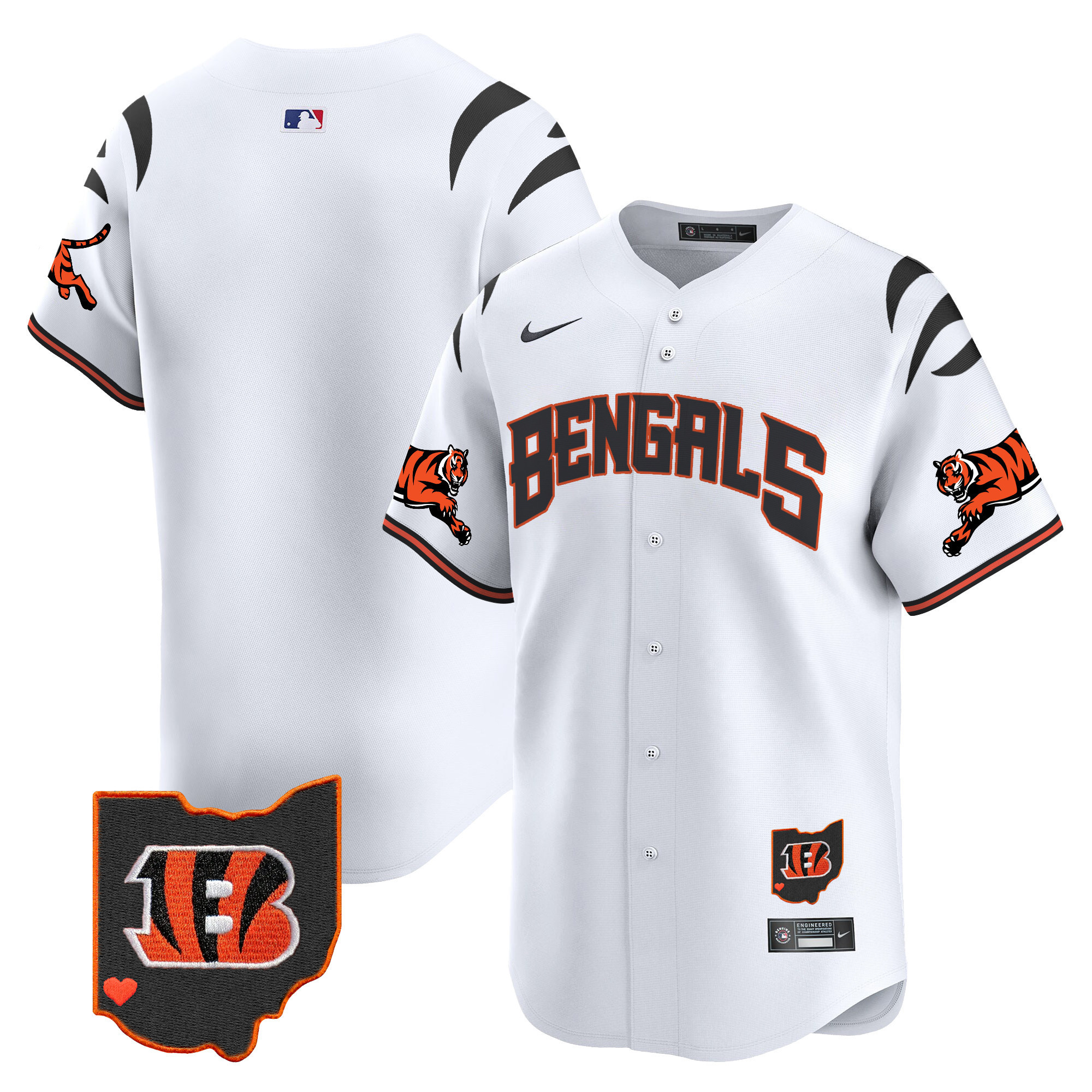 #1 Team Men's Cincinnati Bengals Vapor Premier Limited White Jersey - All Stitched