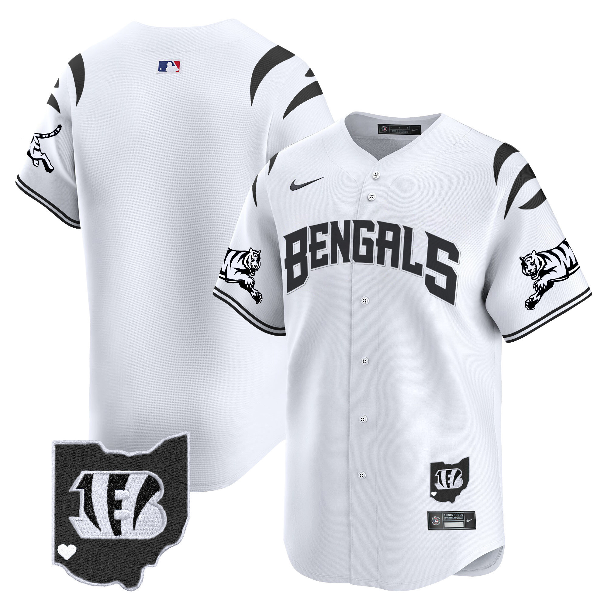 #1 Team Men's Cincinnati Bengals Vapor Premier Limited White Limited Jersey - All Stitched