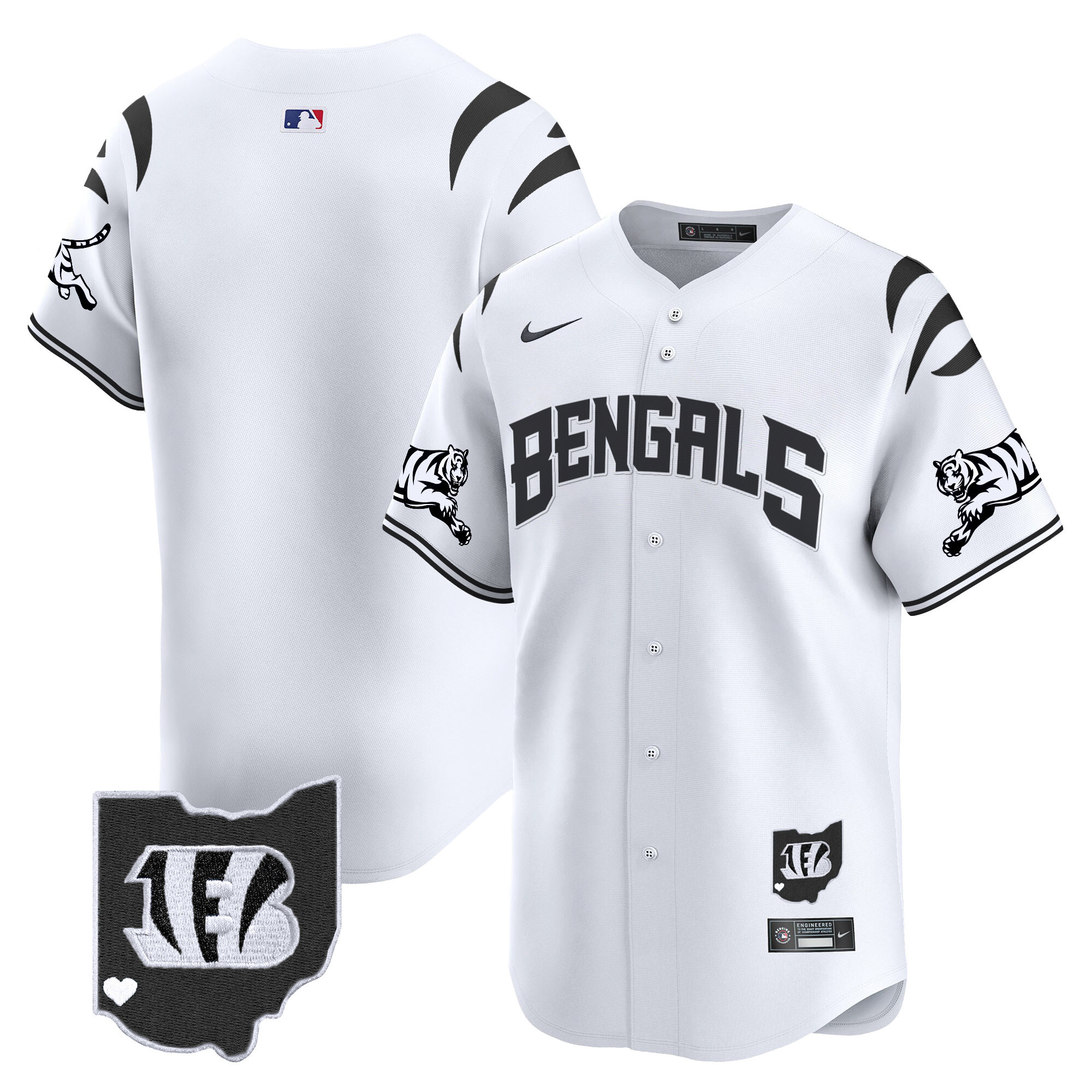 #1 Team Men's Cincinnati Bengals Vapor Premier Limited White Limited Jersey - All Stitched