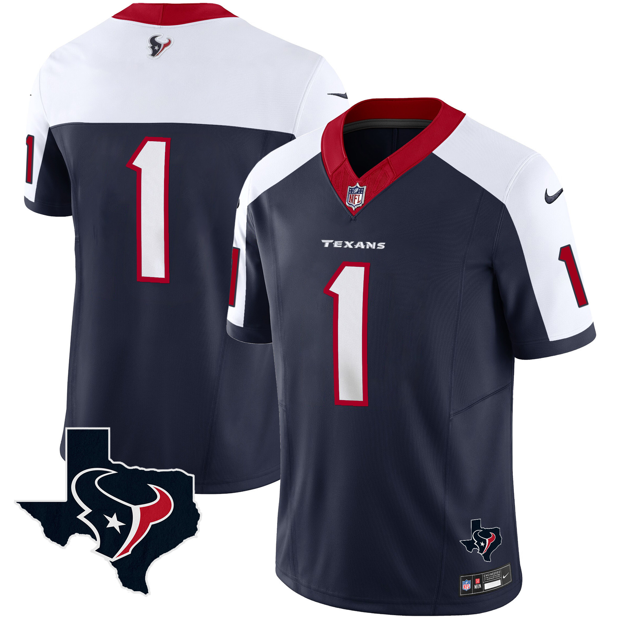#1 Team Men's Houston Texans Vapor Limited Alternate Jersey - All Stitched