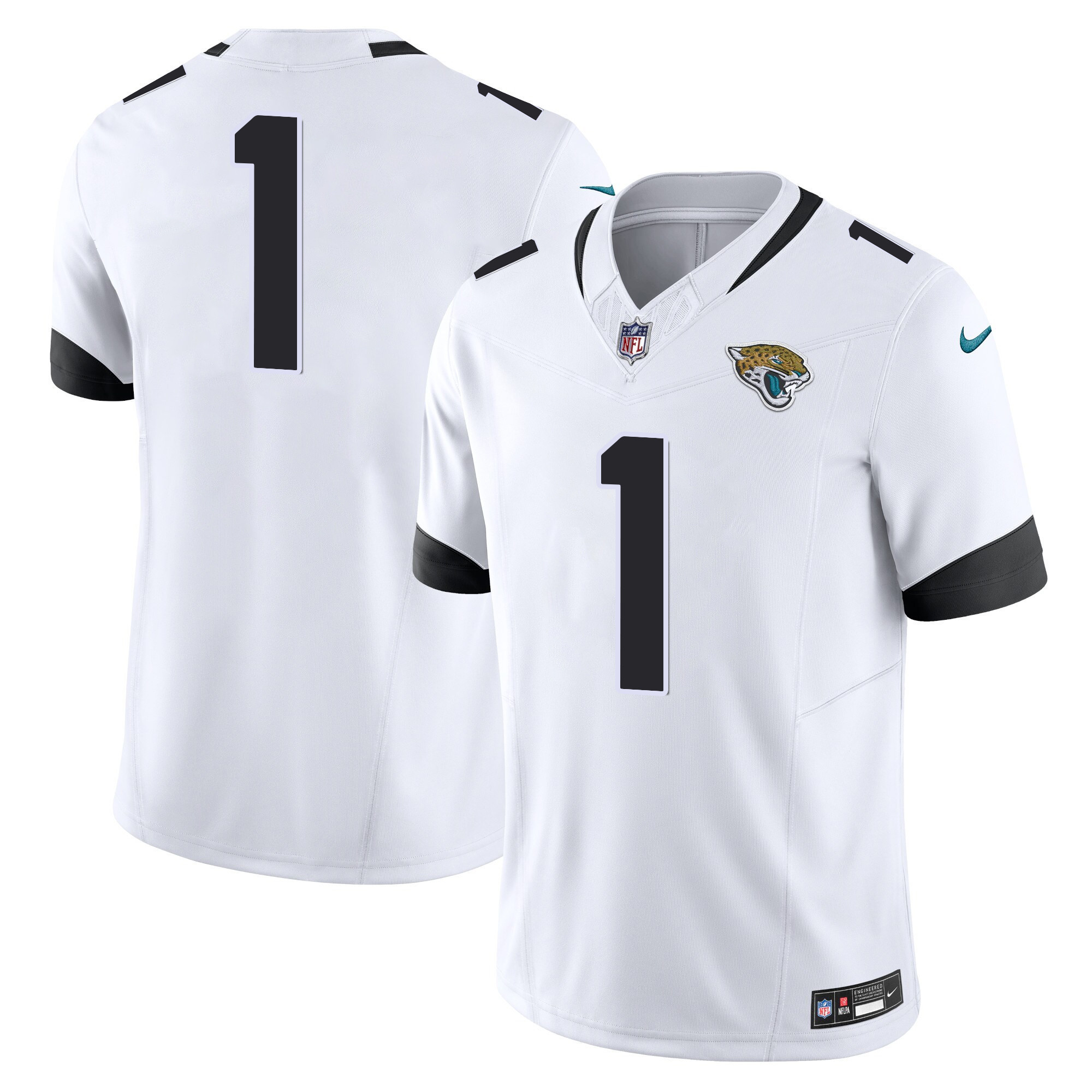#1 Team Men's Jacksonville Jaguars Vapor Limited White Jersey - All Stitched