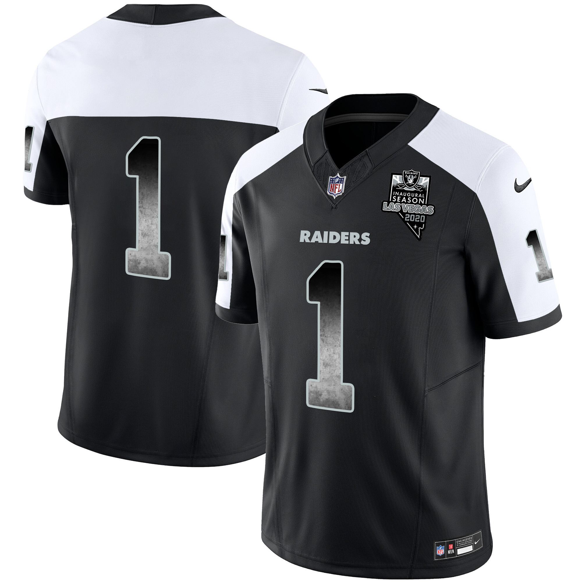 #1 Team Men's Las Vegas Raiders Arch Smoke Vapor Alternate Jersey - All Stitched