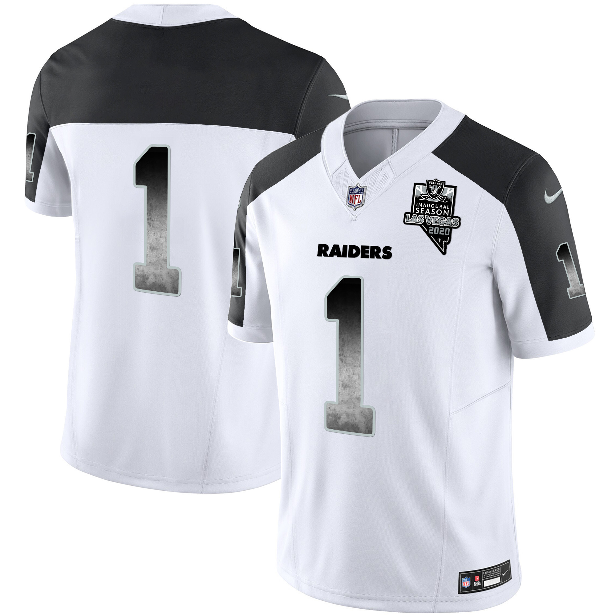 #1 Team Men's Las Vegas Raiders Arch Smoke Vapor Inverted Jersey - All Stitched