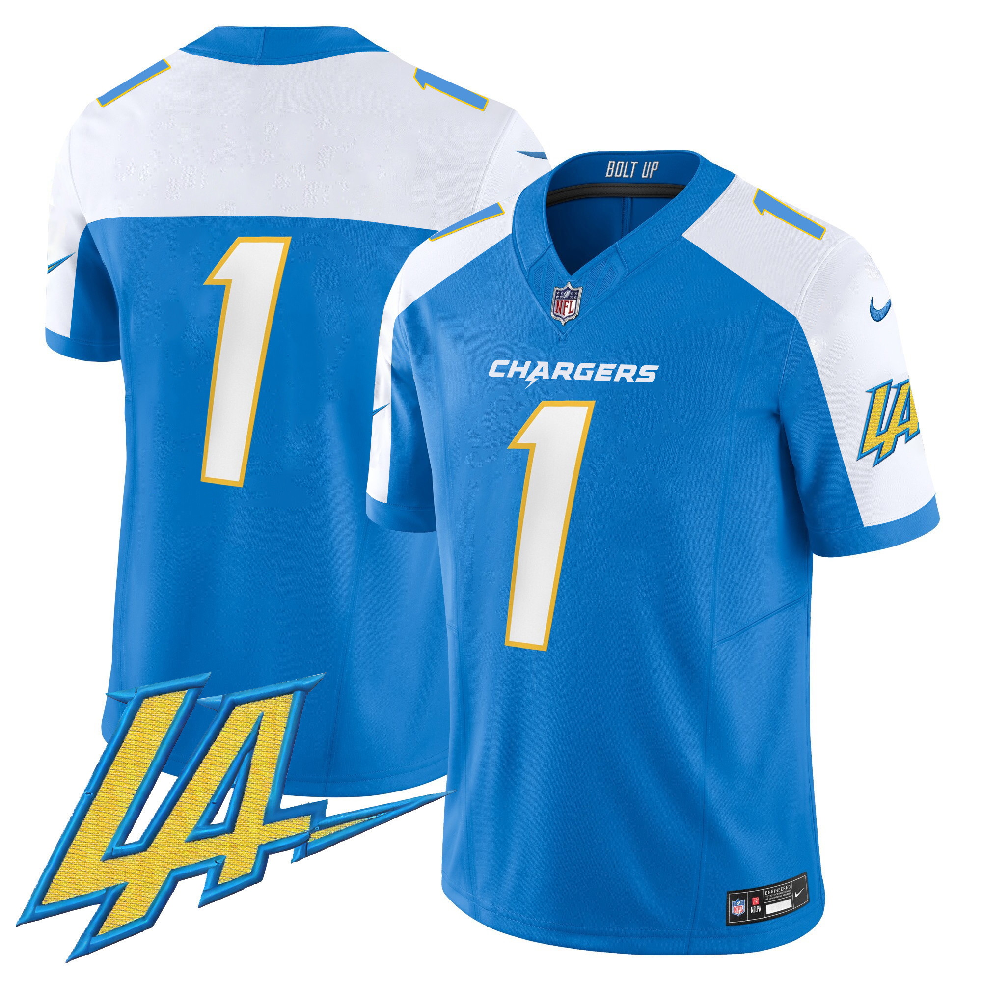 #1 Team Men's Los Angeles Chargers Vapor Limited Blue Alternate Jersey - All Stitched