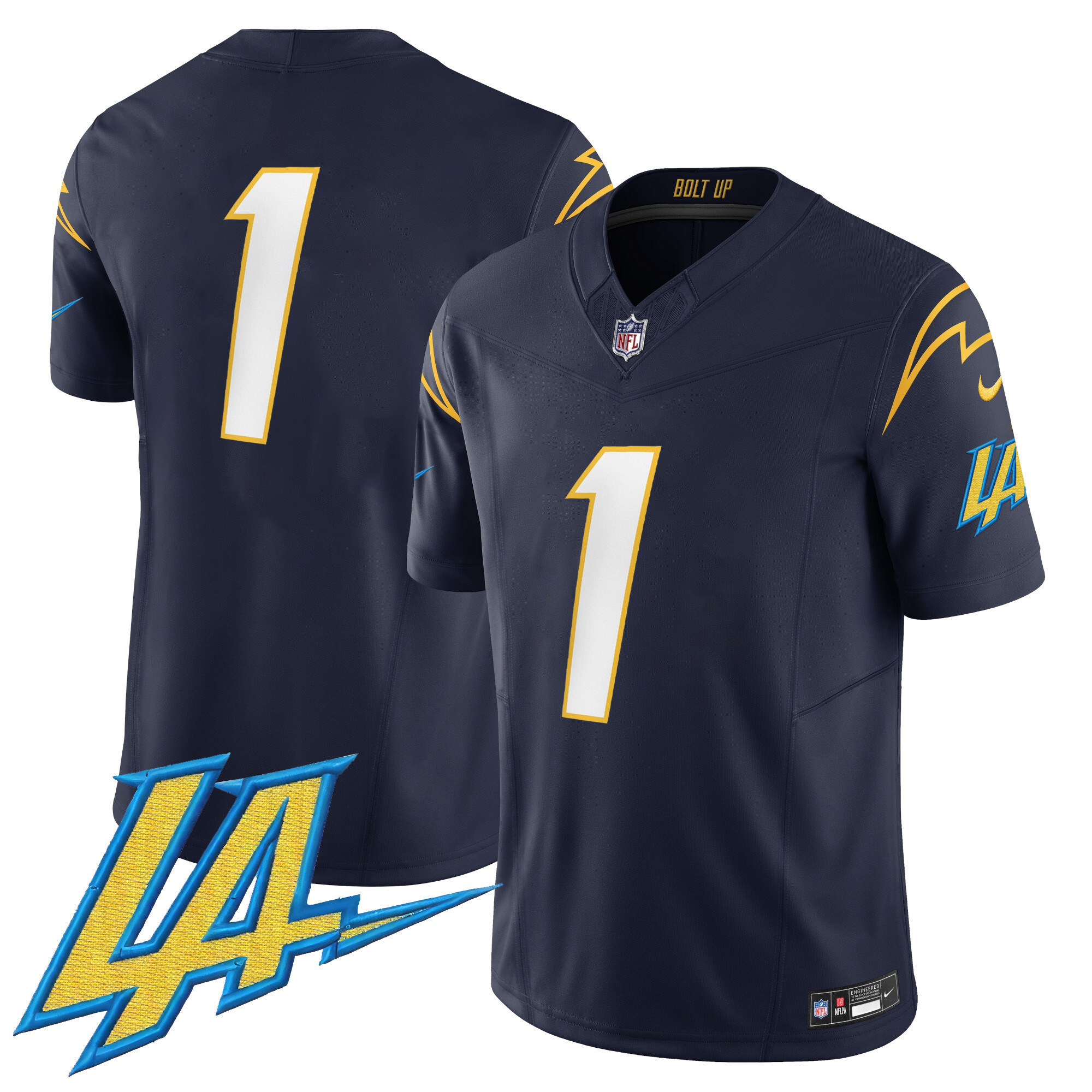 #1 Team Men's Los Angeles Chargers Vapor Limited Navy Jersey - All Stitched