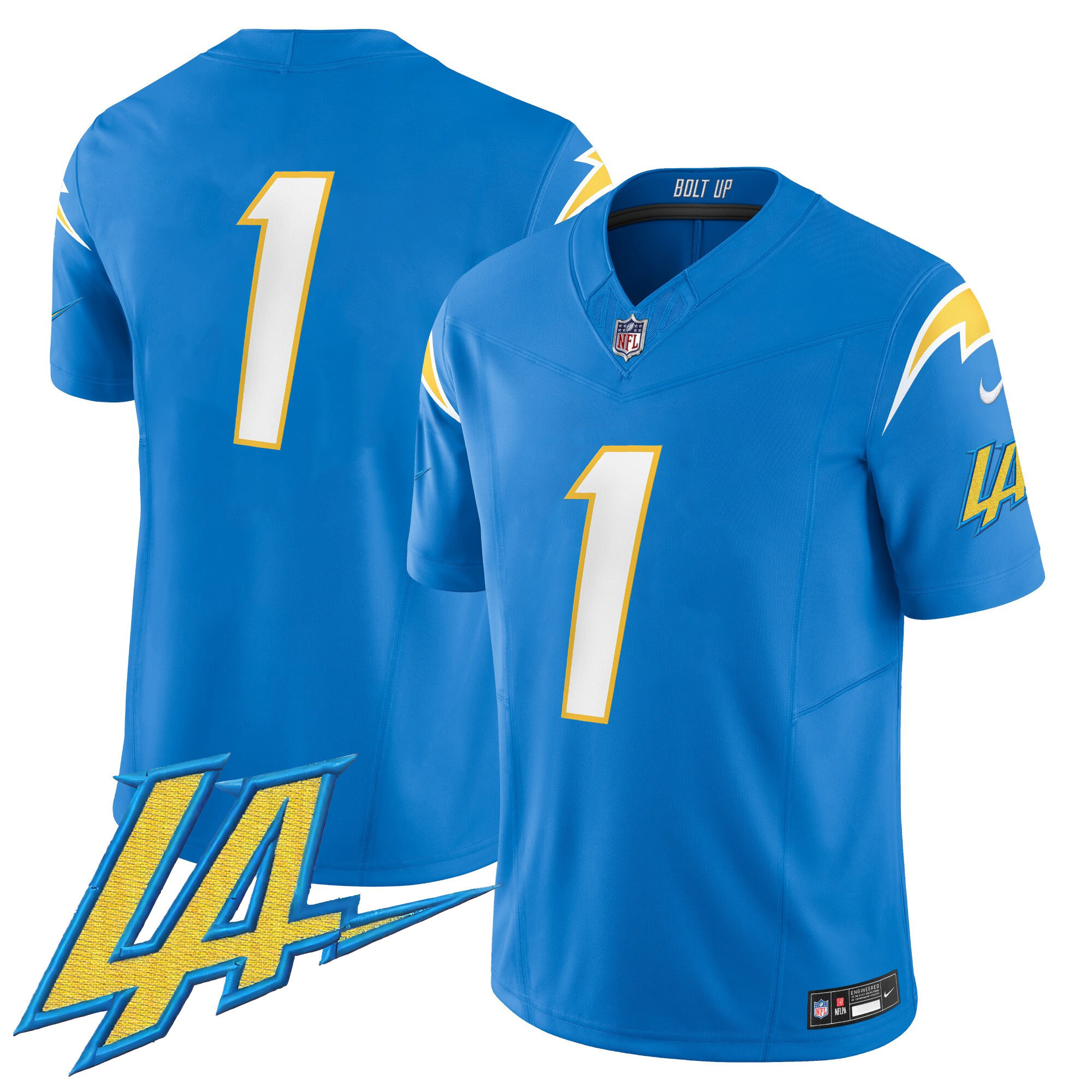 #1 Team Men's Los Angeles Chargers Vapor Limited Powder Blue Jersey - All Stitched