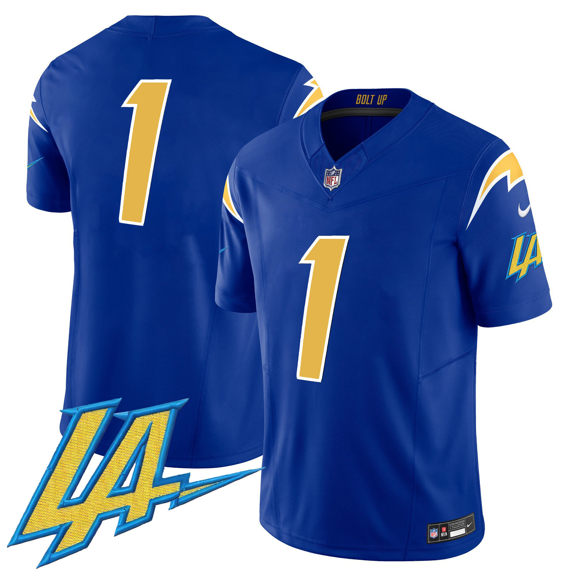 #1 Team Men's Los Angeles Chargers Vapor Limited Royal Jersey - All Stitched