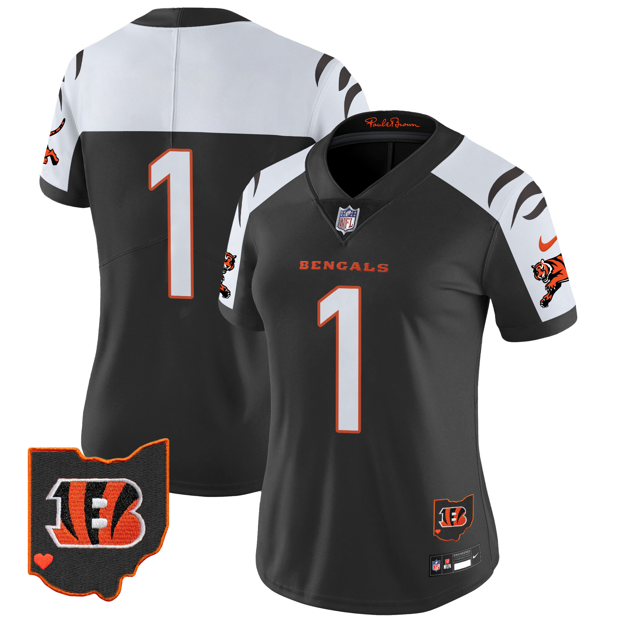 #1 Team Women's Cincinnati Bengals 2024 Vapor Limited Alternate Jersey - All Stitched