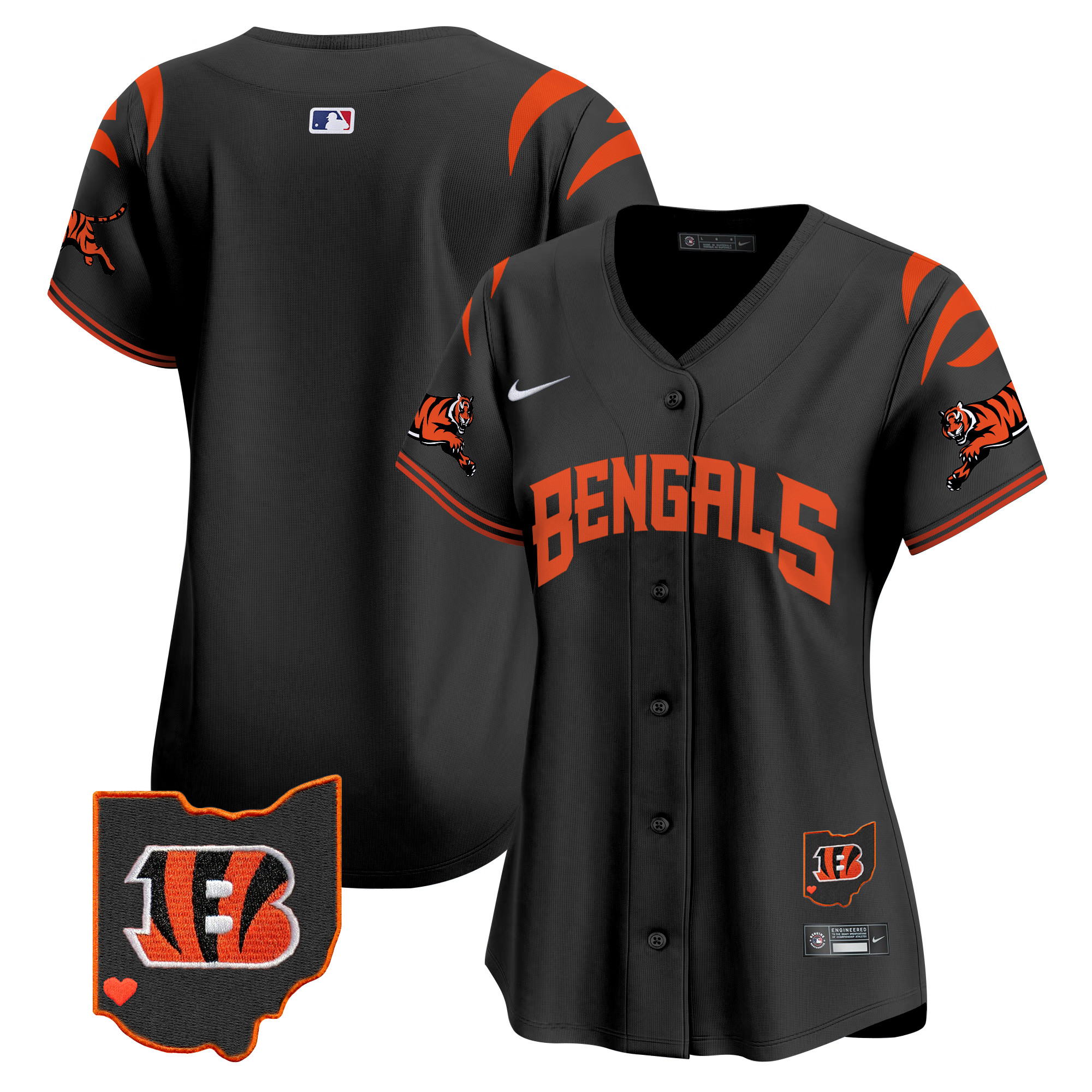 #1 Team Women's Cincinnati Bengals Vapor Premier Limited Black Jersey - All Stitched
