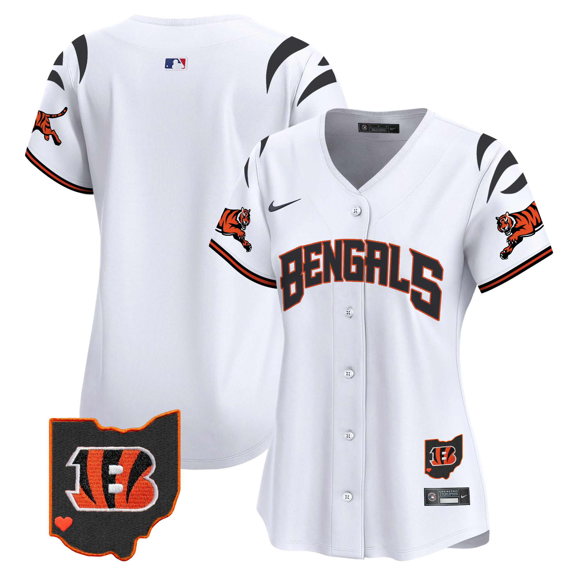 #1 Team Women's Cincinnati Bengals Vapor Premier Limited White Jersey - All Stitched