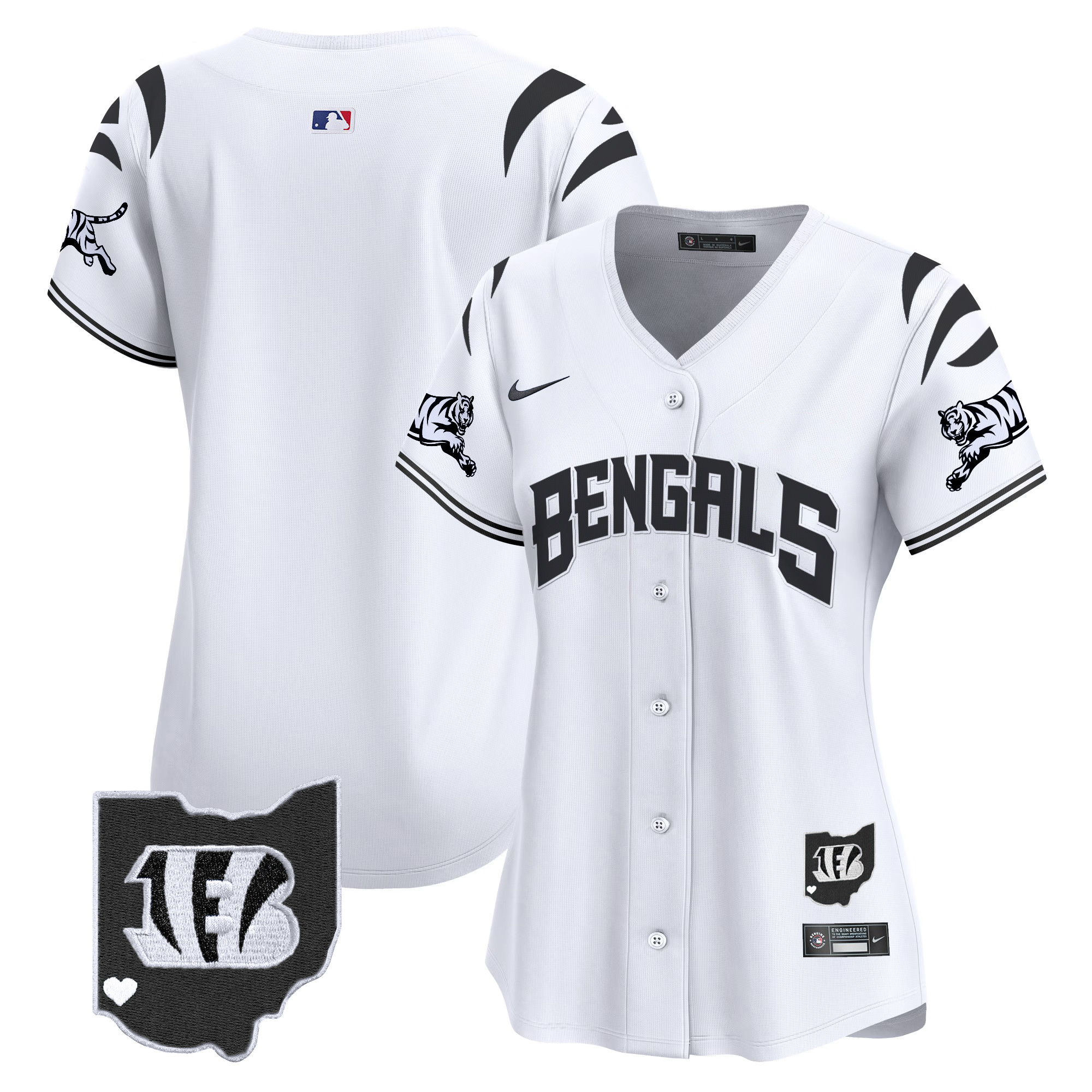 #1 Team Women's Cincinnati Bengals Vapor Premier Limited White Limited Jersey - All Stitched
