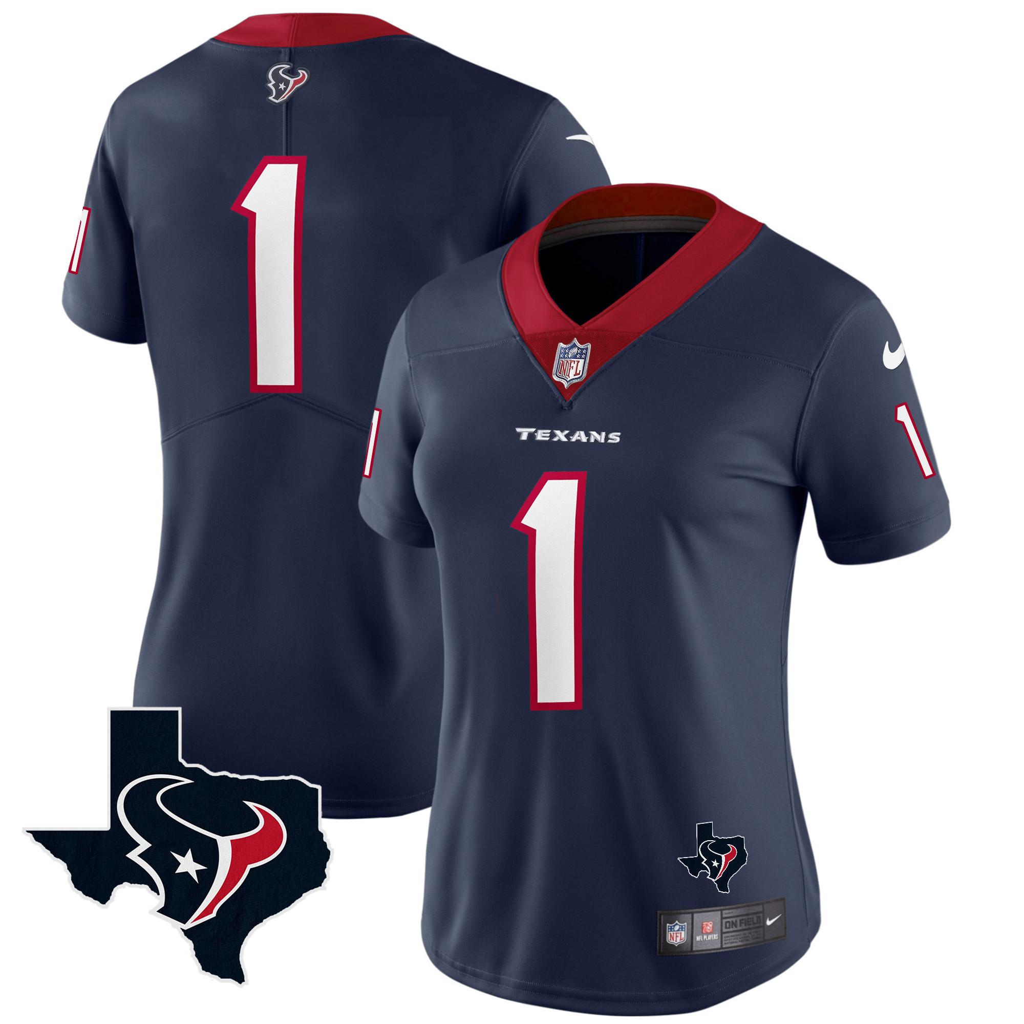 #1 Team Women's Houston Texans Vapor Limited Navy Jersey - All Stitched