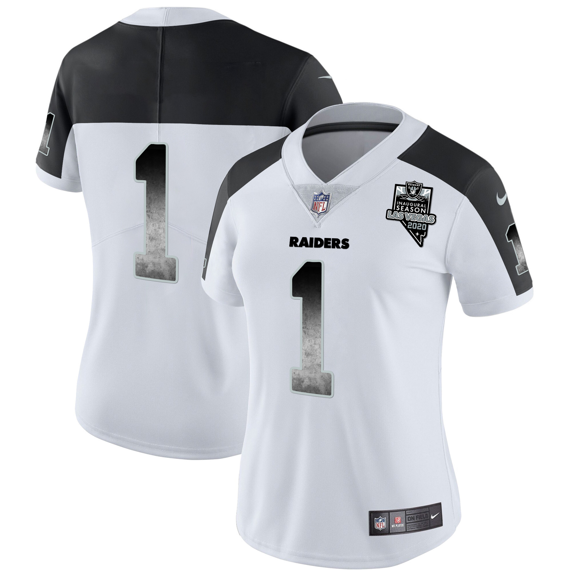 #1 Team Women's Las Vegas Raiders Arch Smoke Vapor Inverted Jersey - All Stitched