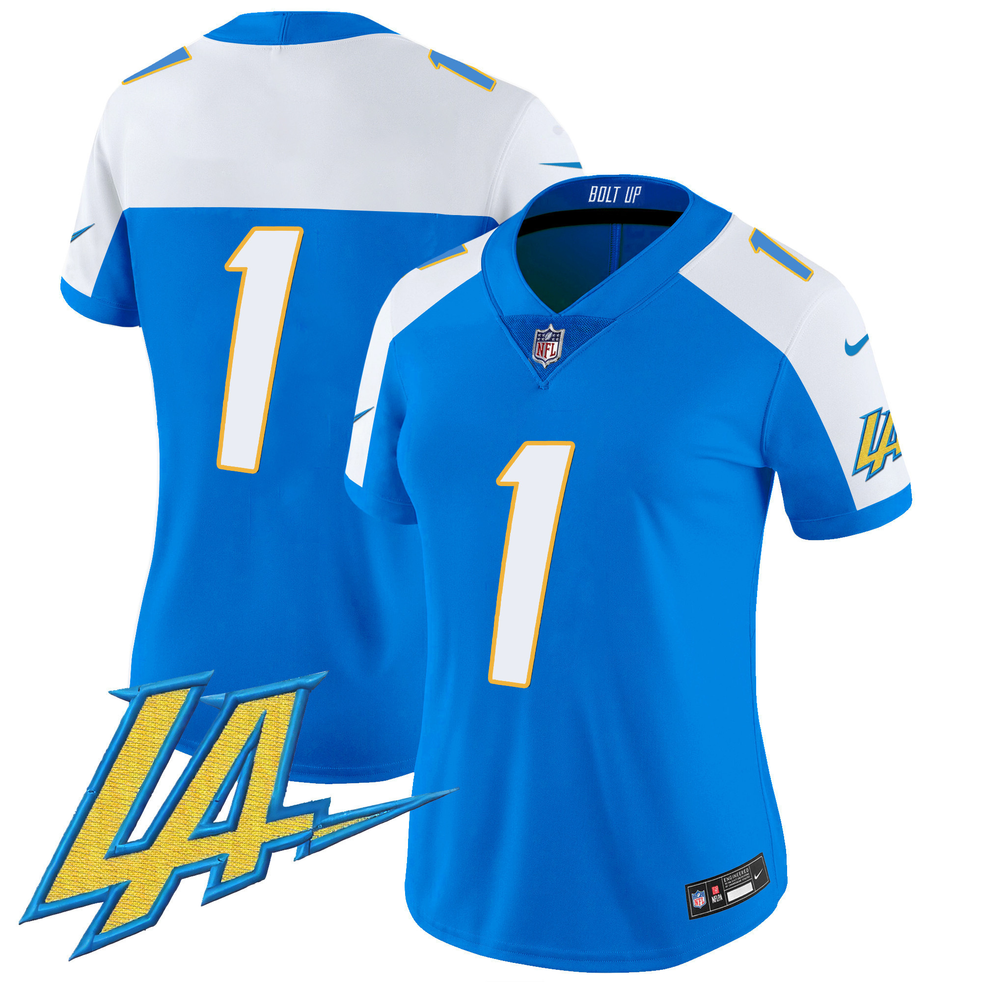 #1 Team Women's Los Angeles Chargers Vapor Limited Blue Alternate Jersey - All Stitched