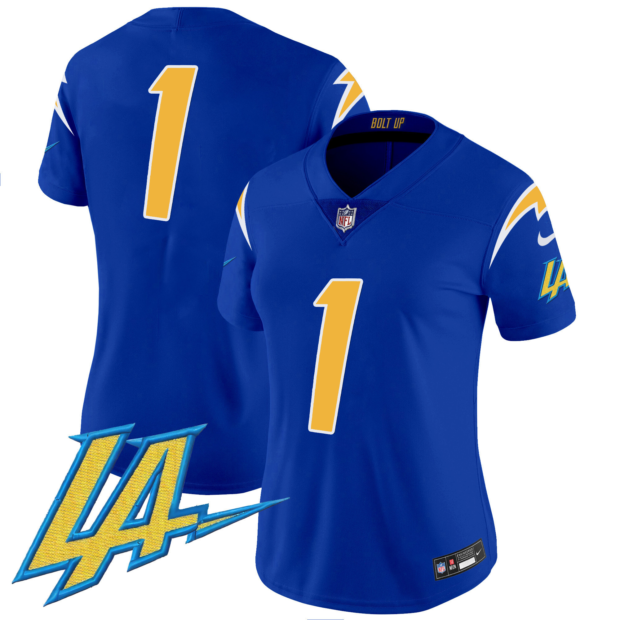 #1 Team Women's Los Angeles Chargers Vapor Limited Royal Jersey - All Stitched