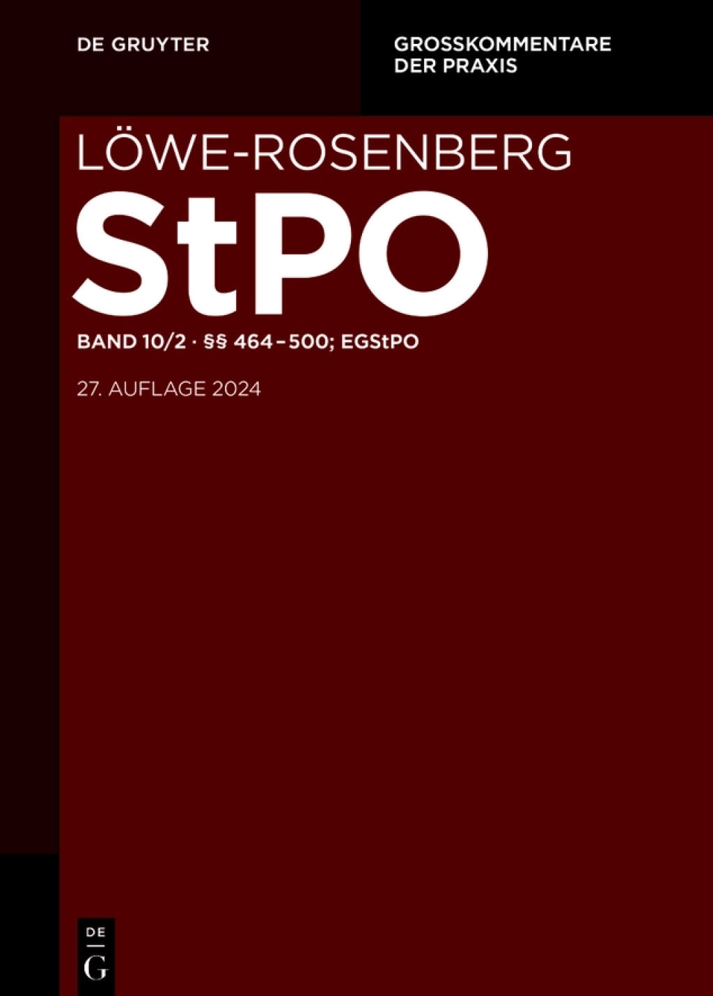 Â§Â§ 464-500; EGStPO 27th Edition â€“ PDF/EPUB Version Downloadable