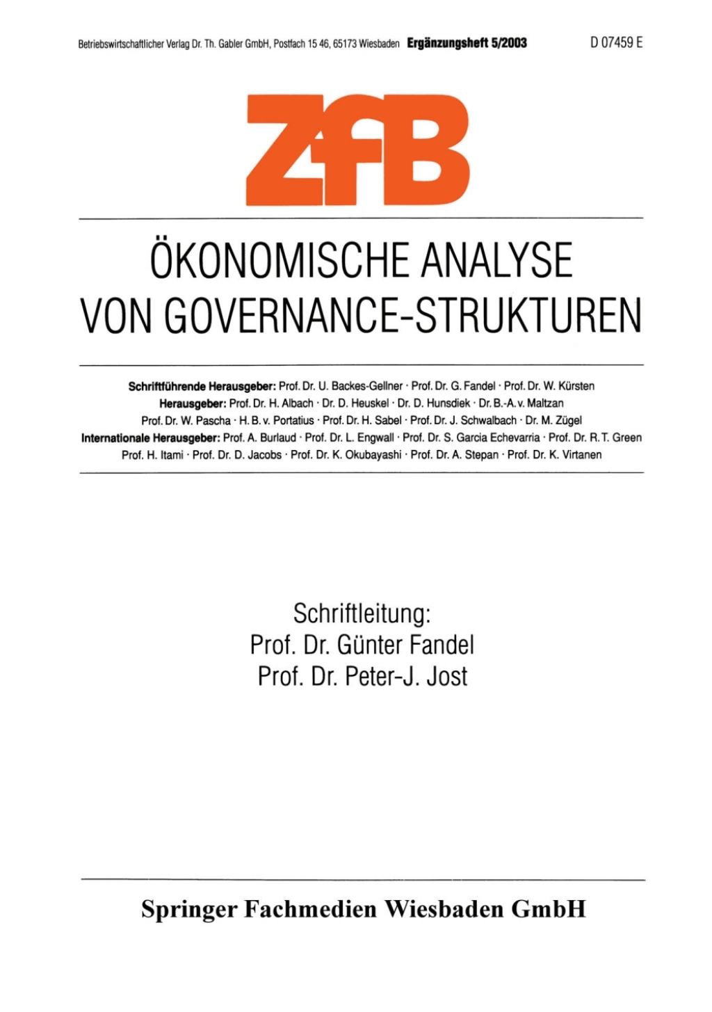 Ã–konomische Analyse von Governance-Strukturen 1st Edition â€“ PDF/EPUB Version Downloadable