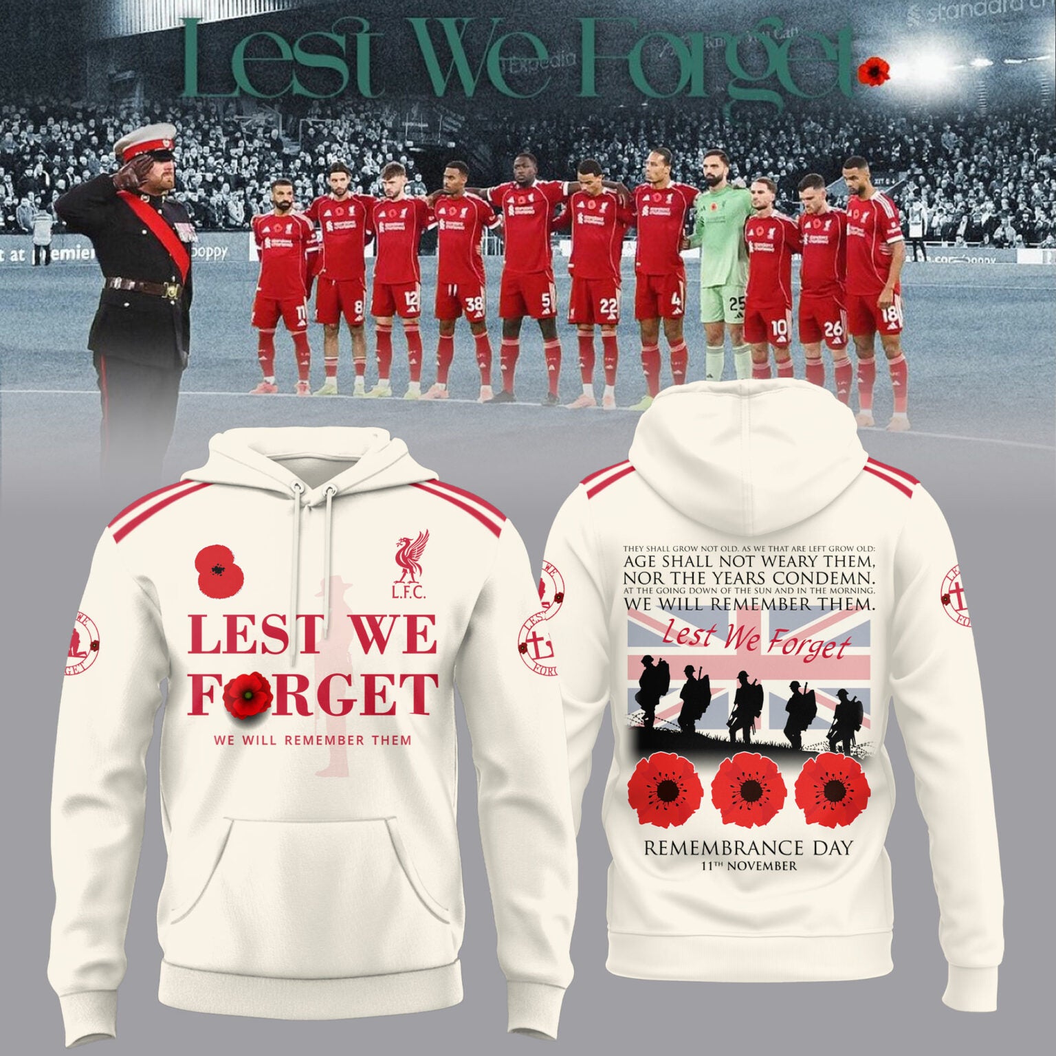 ðŸŒº Liverpool FC ðŸŒº Lest We Forget 2025 Limited Edition Combo Hoodie