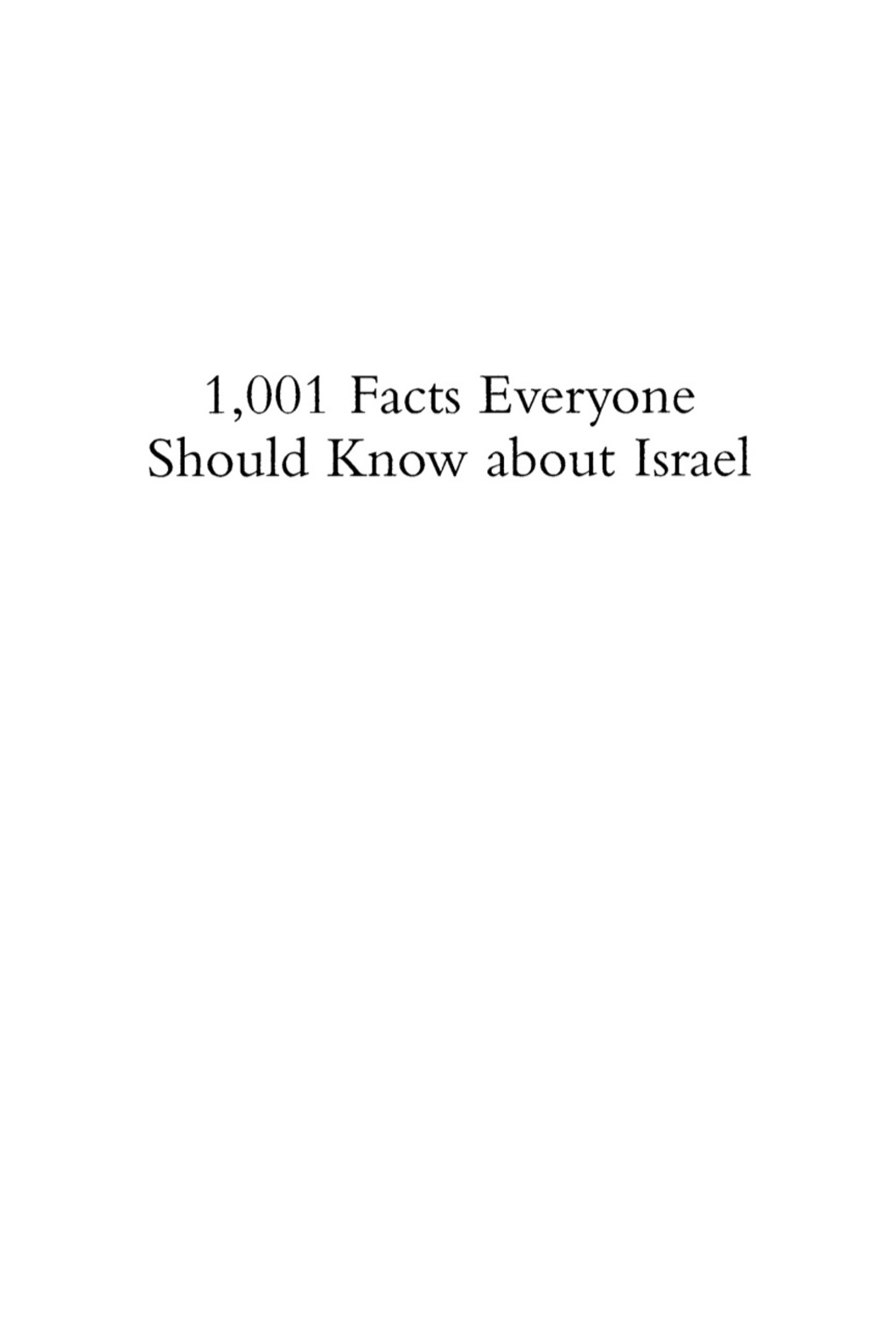 1001 Facts Everyone Should Know about Israel 1st Edition â€“ PDF/EPUB Version Downloadable