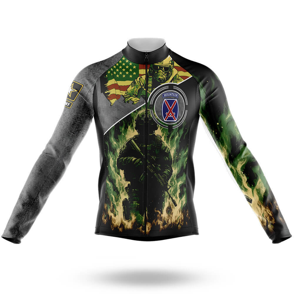 10th Mountain Division Soldier - Men's Cycling Long Sleeve Jersey