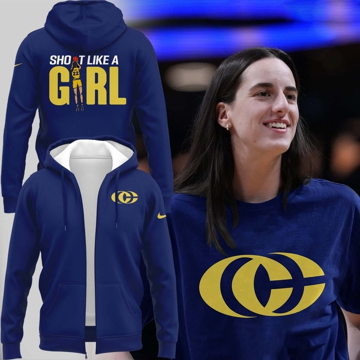 11 Caitlin Clark - Her Logo New Zip Hoodie Indiana Fever WNBA