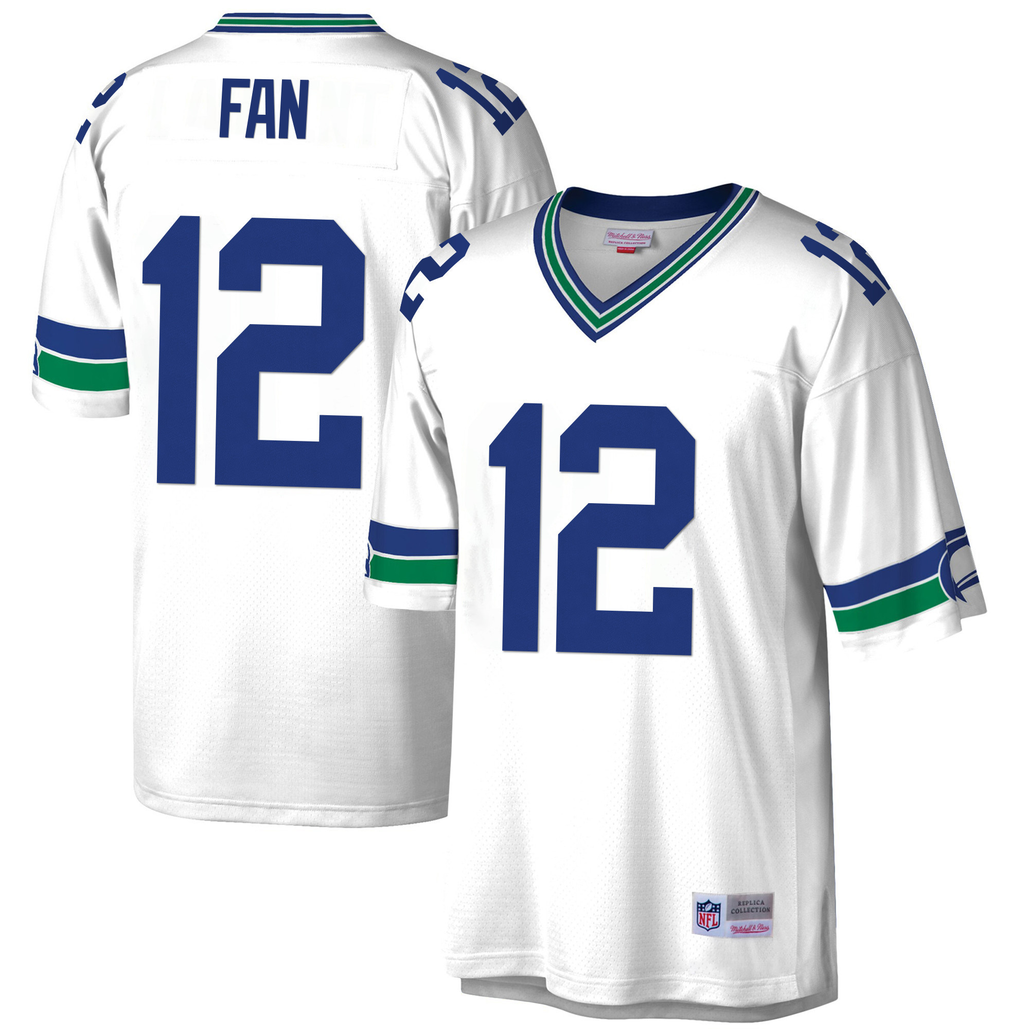 12th Fan Men's Seattle Seahawks Big & Tall 1985 Retired White Jersey - All Stitched