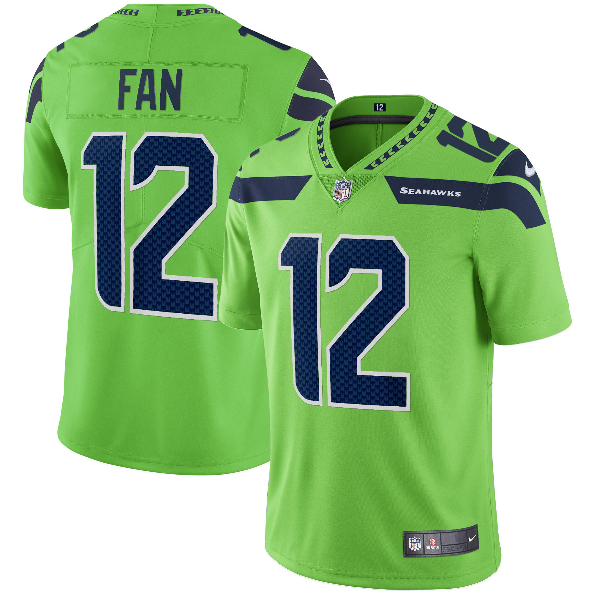 12th Fan Men's Seattle Seahawks Vapor Green Jersey - All Stitched