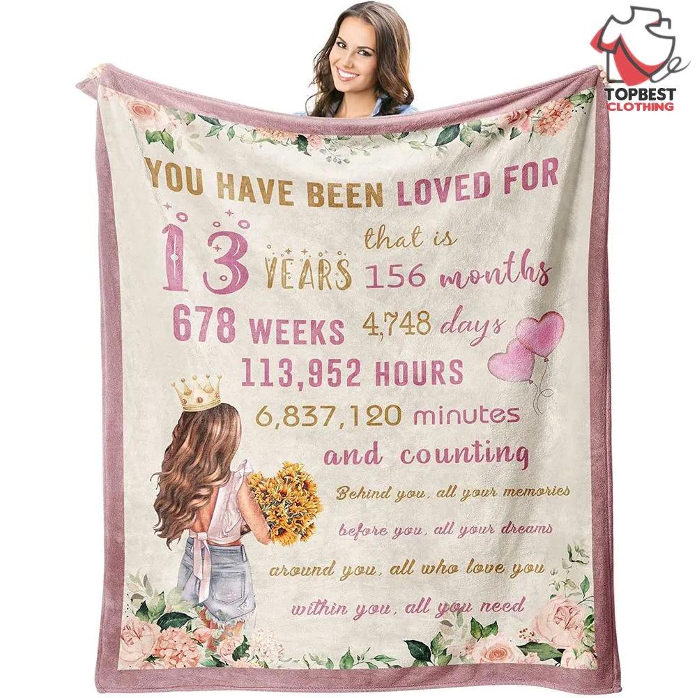 13Th Birthday Gifts For Birthday Fleece Quilt Blanket, Gifts For 13 Year Old Girls Birthday Granddaughter - TopBestClothing