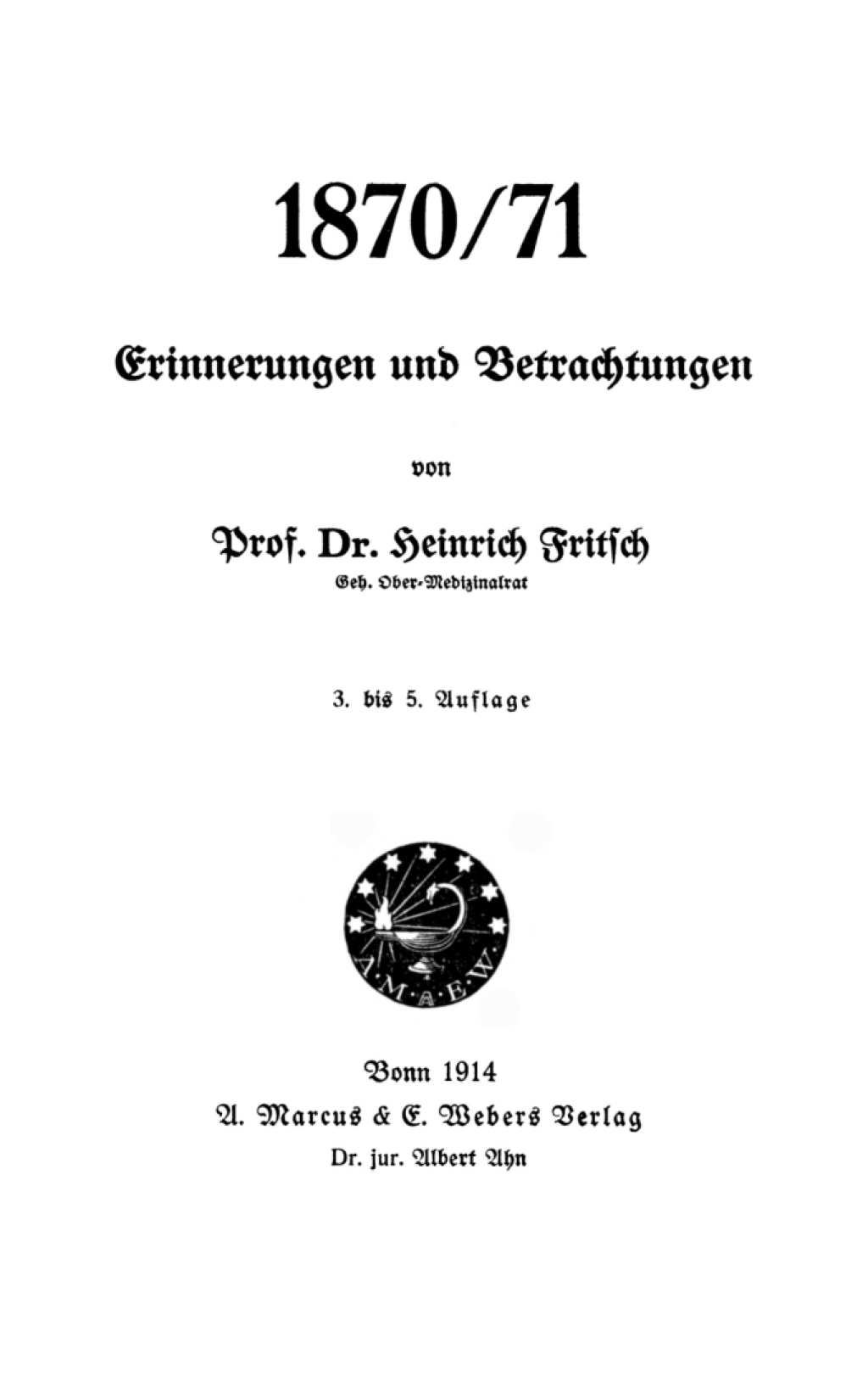 1870/71 Erinnerungen und Betrachtungen 5th Edition â€“ PDF/EPUB Version Downloadable