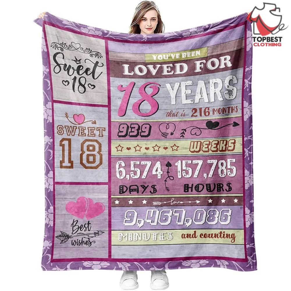 18Th Birthday Gifts For Granddaughter Daughter Fleece Quilt Blanket - TopBestClothing