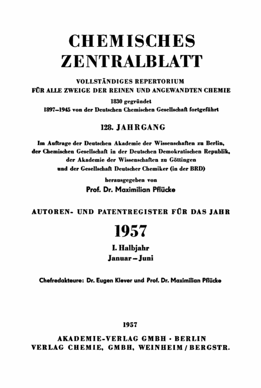 1957, I. Halbjahr 1: Januar â€“ Juni 1st Edition â€“ PDF/EPUB Version Downloadable