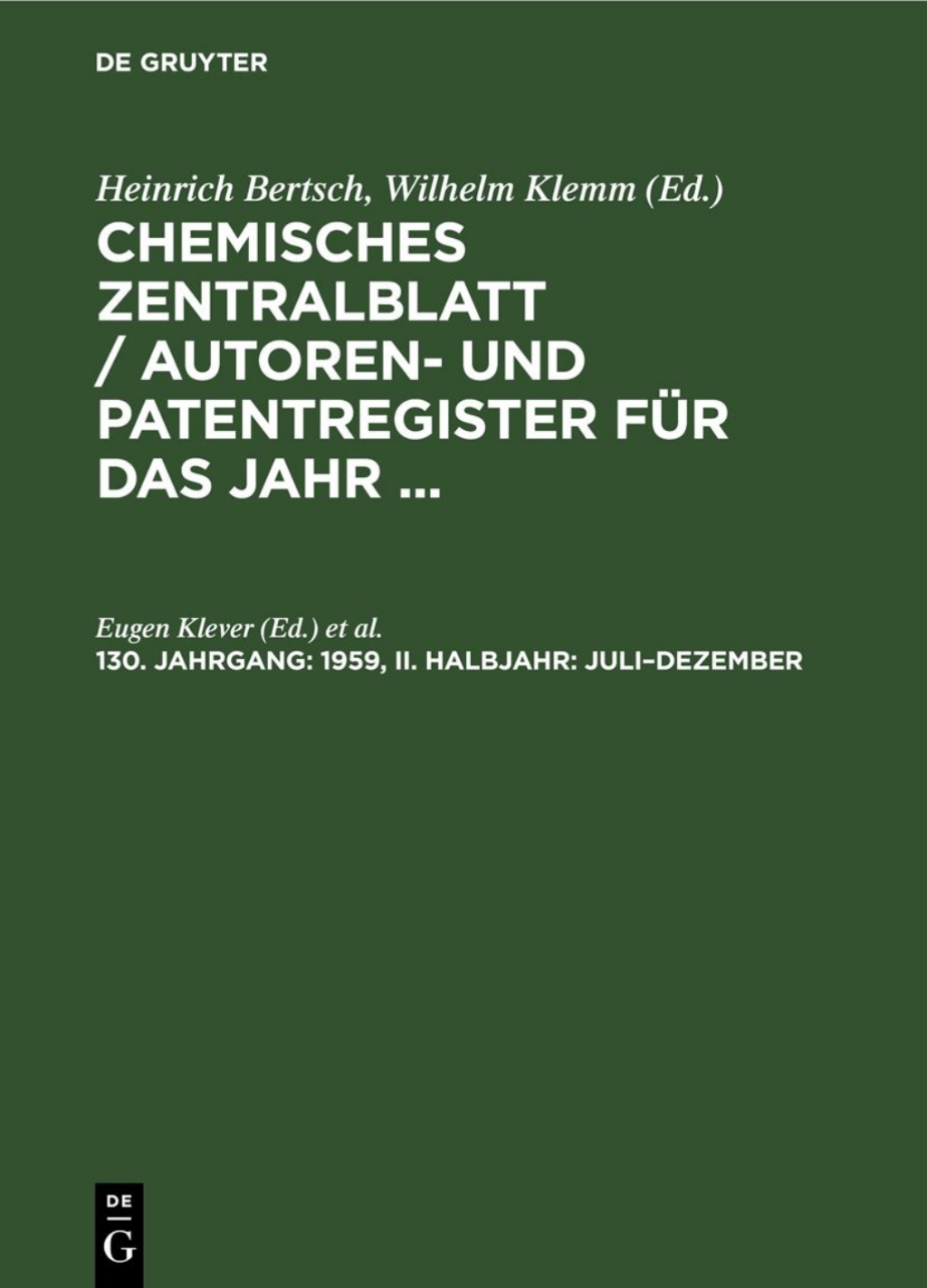 1959, II. Halbjahr: Juliâ€“Dezember 1st Edition â€“ PDF/EPUB Version Downloadable
