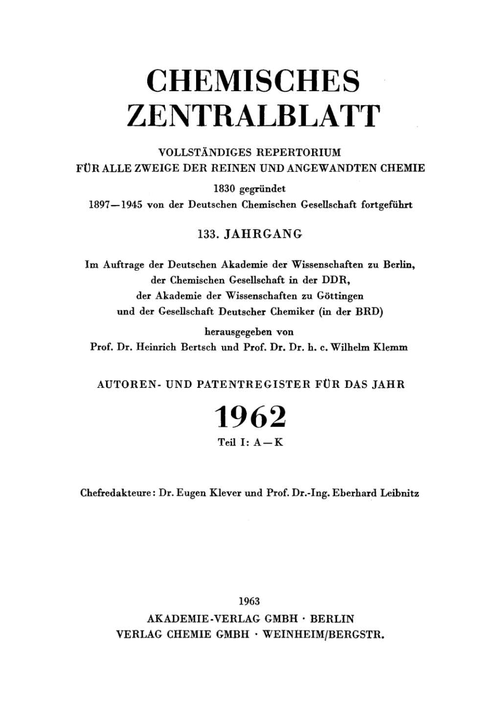 1962, Teil 1: A - K 1st Edition â€“ PDF/EPUB Version Downloadable