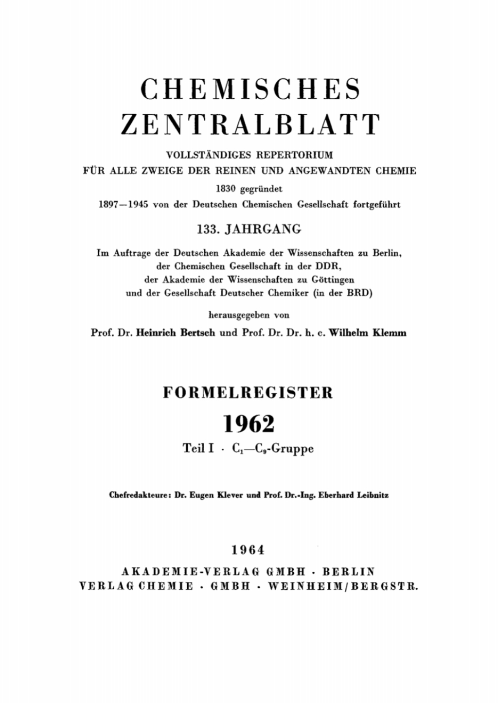 1962, Teil 1. C1â€”C9-Gruppe 1st Edition â€“ PDF/EPUB Version Downloadable
