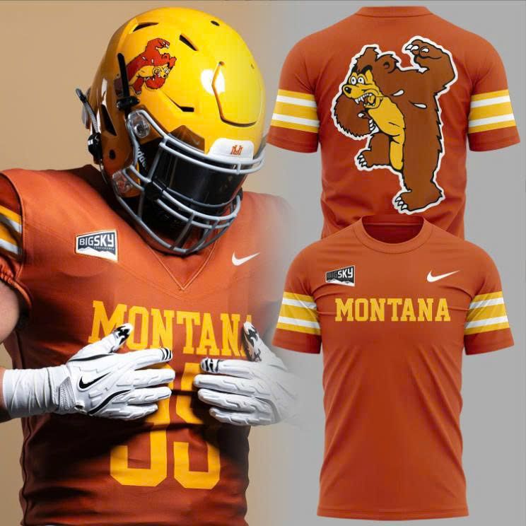 1995 Montana Grizzlies Throwbacks Uniform T-shirt