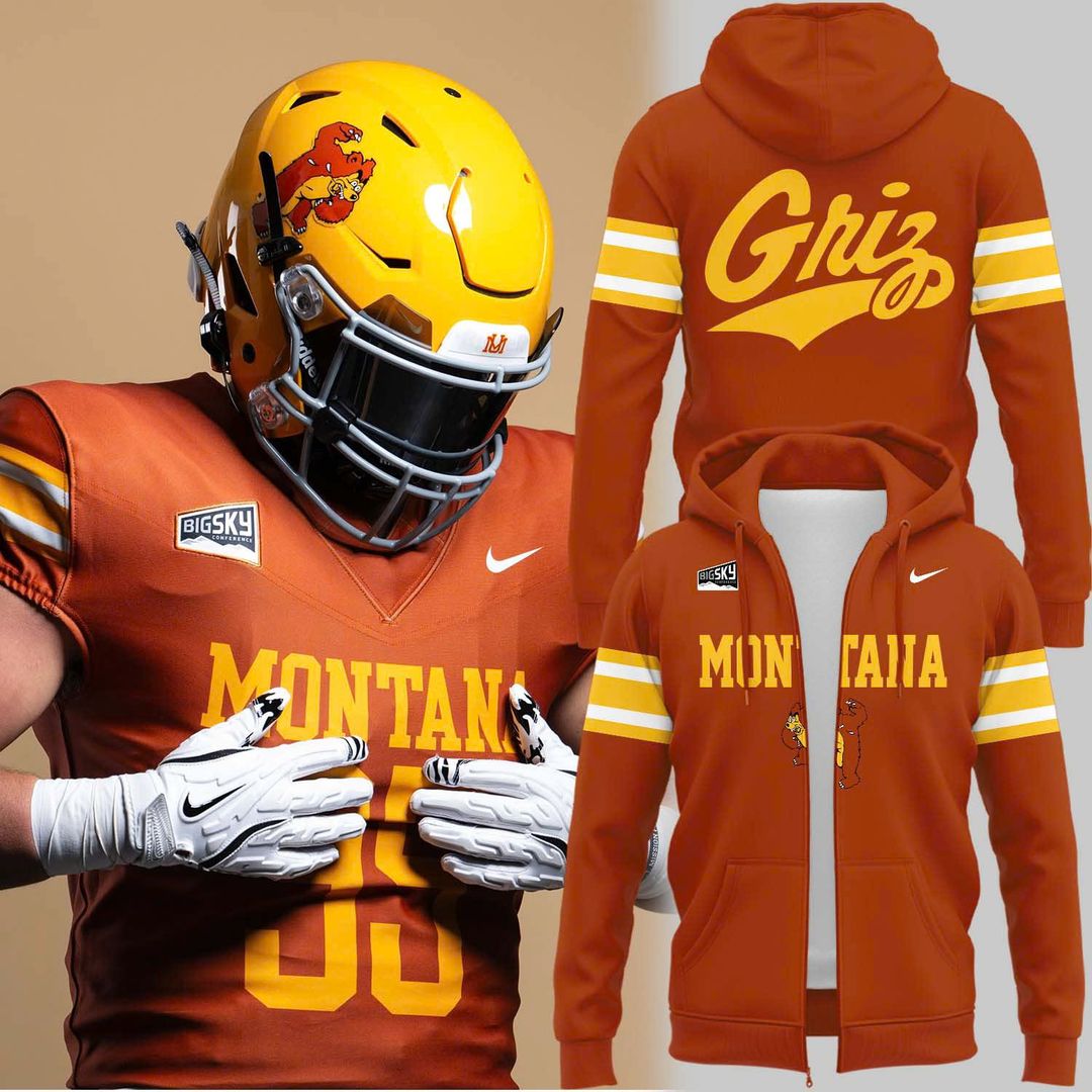 1995 Montana Grizzlies Throwbacks Uniform Zip Hoodie