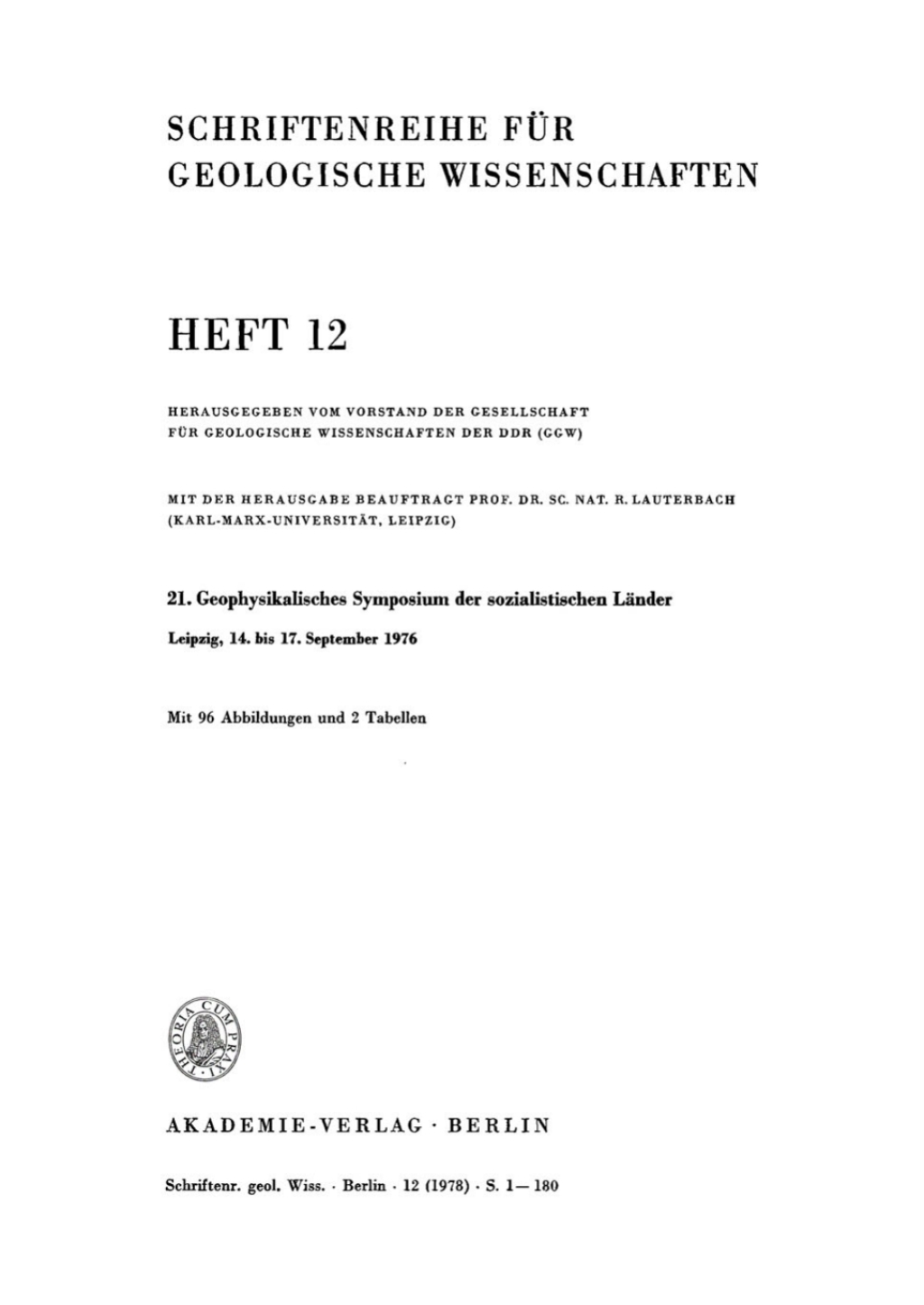 21. Geophysikalisches Symposium der sozialistischen LÃ¤nder, Leipzig, 14. bis 17. September 1976 1st Edition â€“ PDF/EPUB Version Downloadable