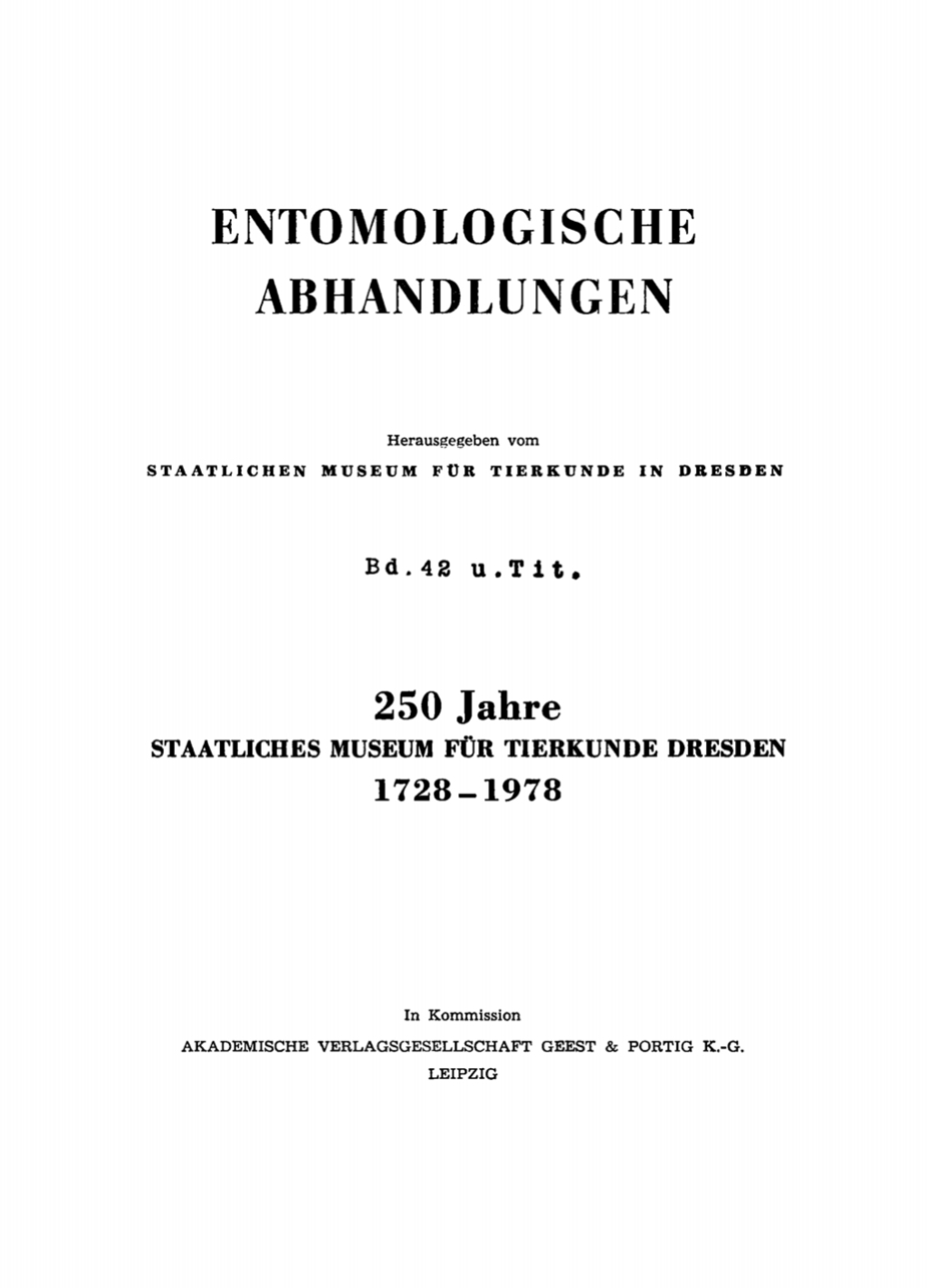 28. Dezember 1978 250 Jahre Staatliches Museum fÃ¼r Tierkunde Dresden 1728â€“1978 1st Edition â€“ PDF/EPUB Version Downloadable