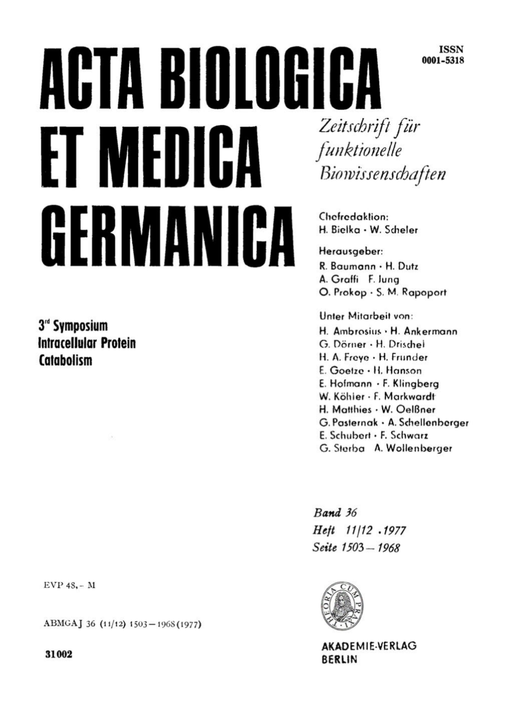 3rd Symposium Intracellular Protein Catabolism 1st Edition â€“ PDF/EPUB Version Downloadable