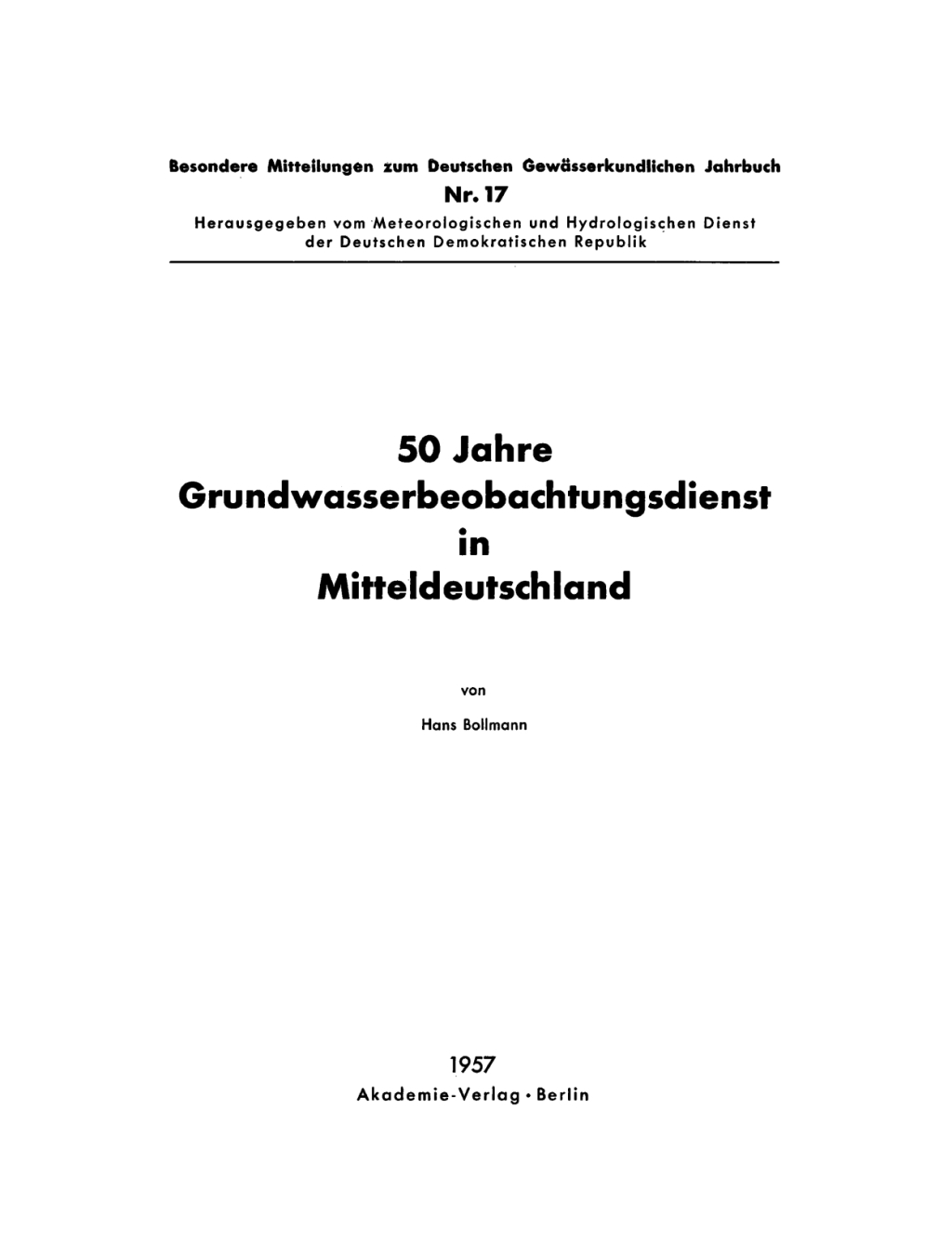 50 Jahre Grundwasserbeobachtungsdienst in Mitteldeutschland 1st Edition â€“ PDF/EPUB Version Downloadable