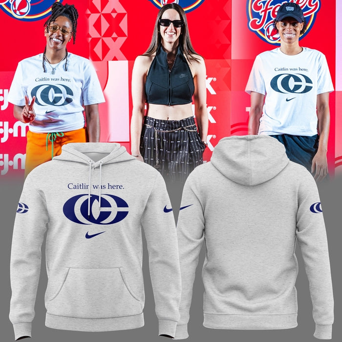 8 Caitlin Was Here Hoodie - Caitlin Clark - Her Logo New Hoodie Indiana Fever WNBA Hoodie