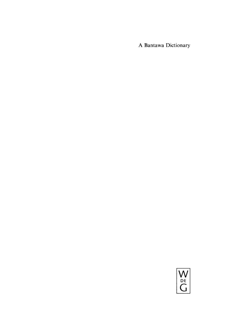 A Bantawa Dictionary 1st Edition â€“ PDF/EPUB Version Downloadable