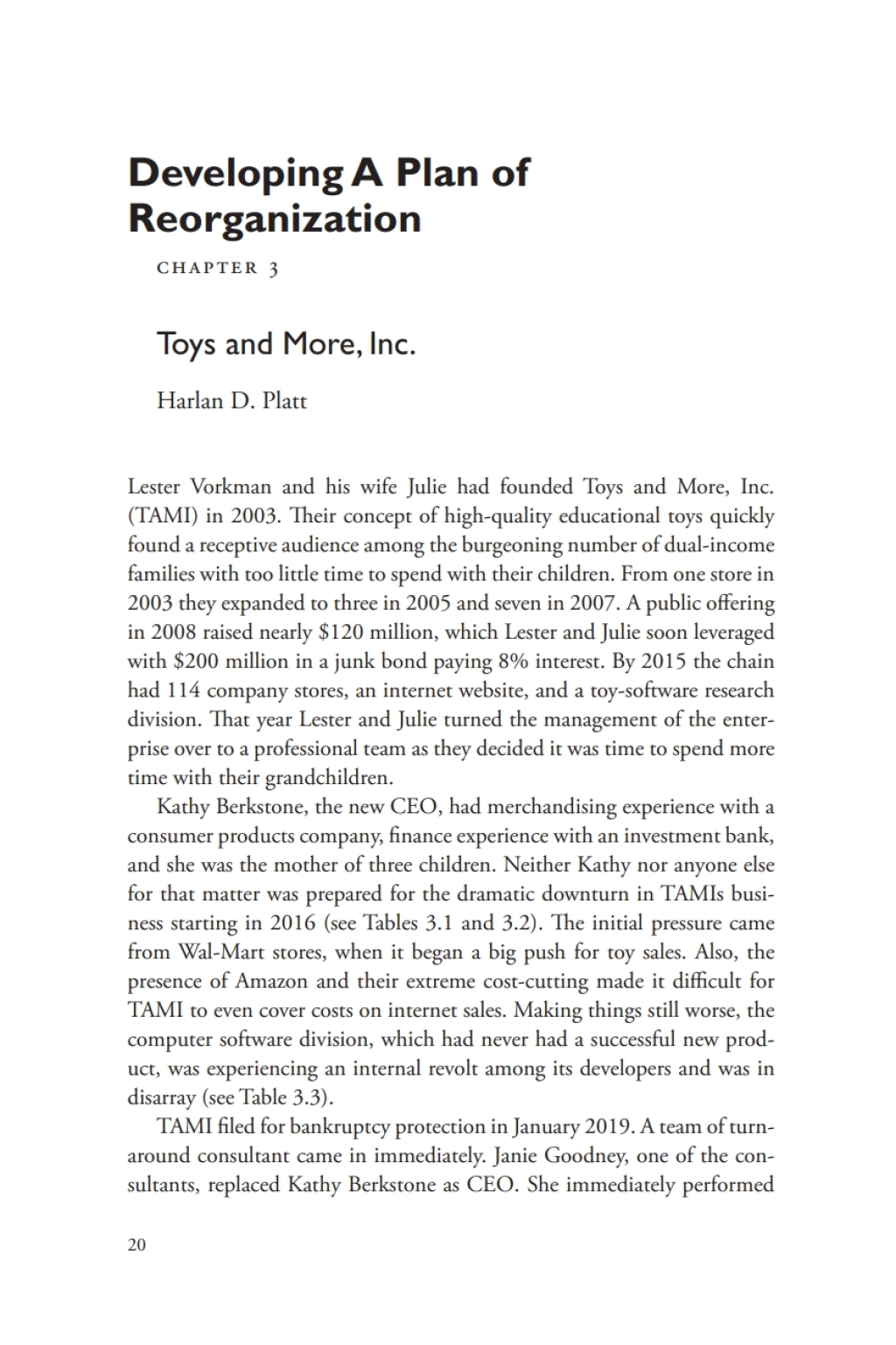 A Casebook on Corporate Renewal, Ch. 3 - Toys and More, Inc. 2nd Edition - (PDF/EPUB Version)