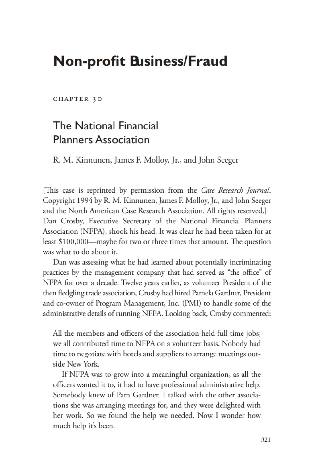 A Casebook on Corporate Renewal, Ch. 30 - The National Financial Planners Association 2nd Edition - (PDF/EPUB Version)