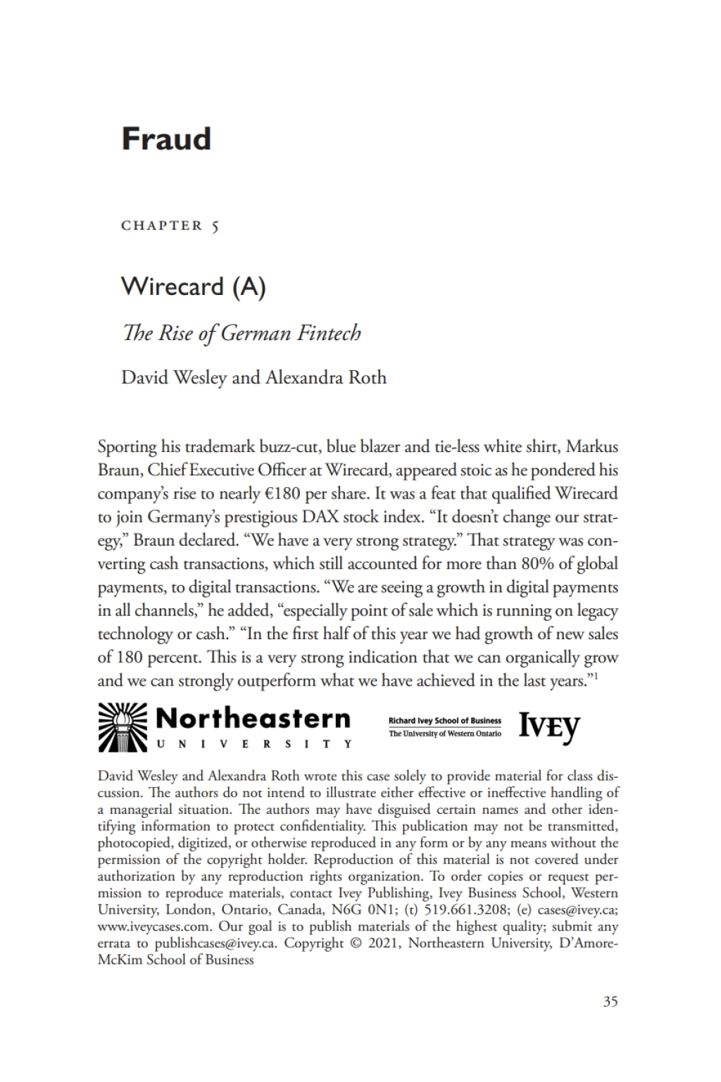 A Casebook on Corporate Renewal, Ch. 5 - Wirecard (A) The Rise of German Fintech 2nd Edition - (PDF/EPUB Version)