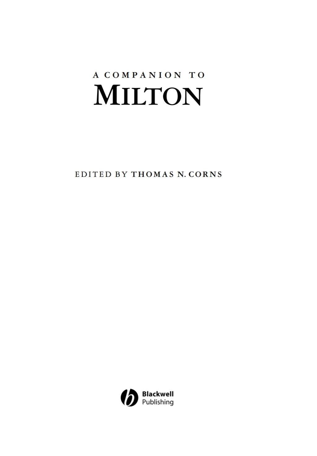 A Companion to Milton 1st Edition â€“ PDF/EPUB Version Downloadable
