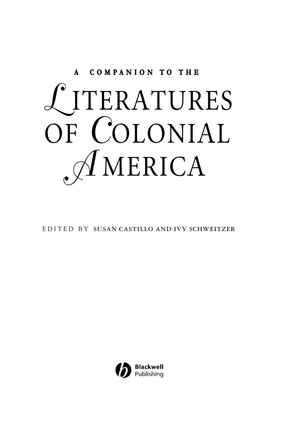 A Companion to the Literatures of Colonial America 1st Edition â€“ PDF/EPUB Version Downloadable