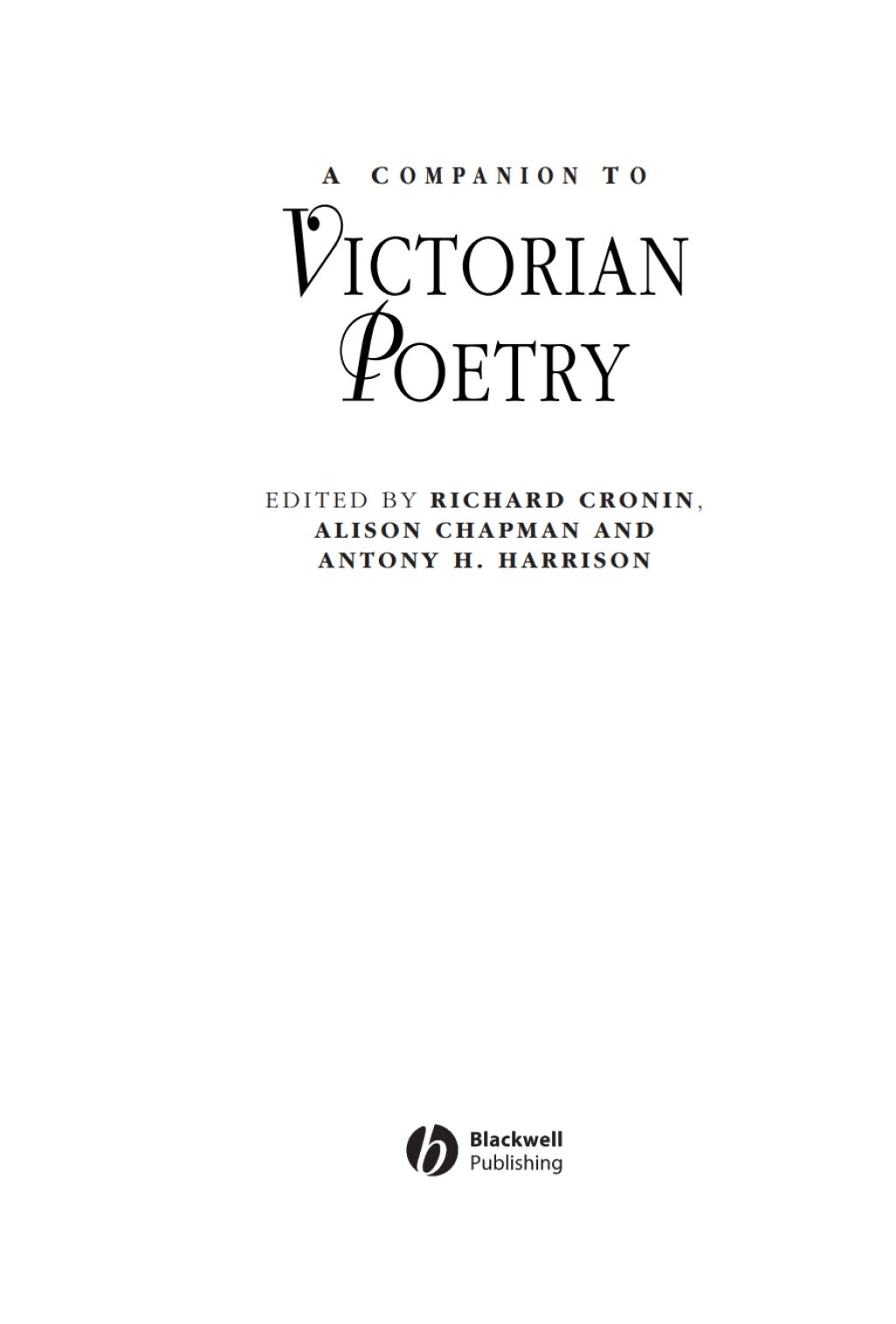 A Companion to Victorian Poetry 1st Edition â€“ PDF/EPUB Version Downloadable